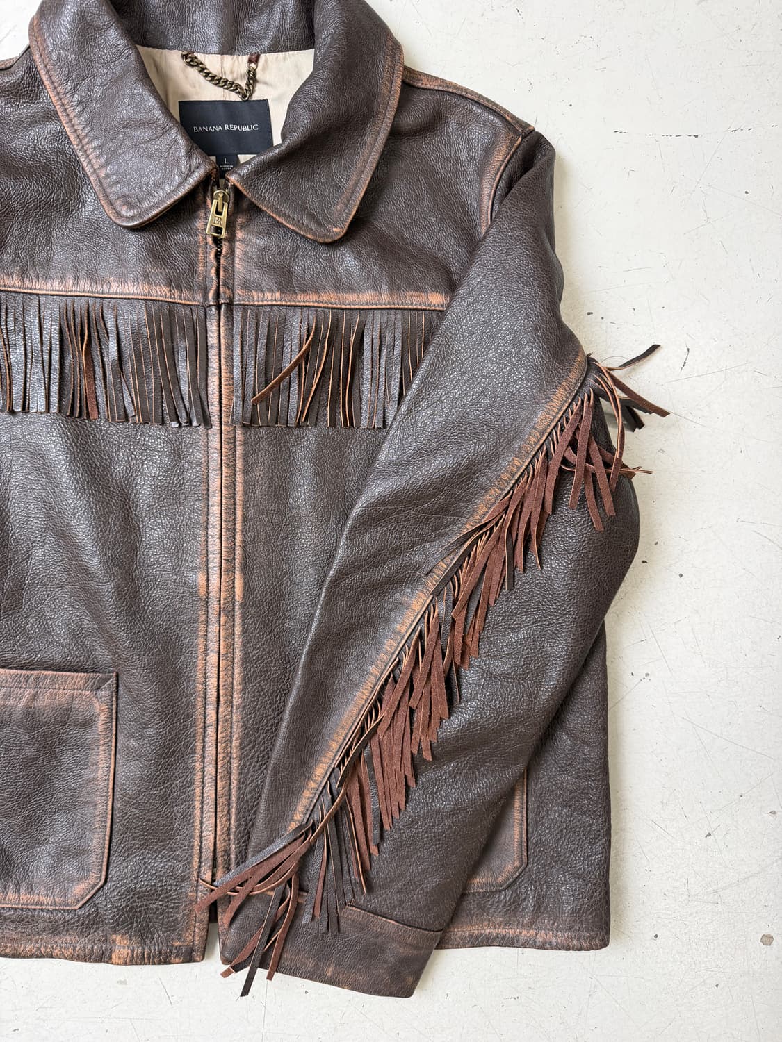 western fringe leather jacket  상품이미지4