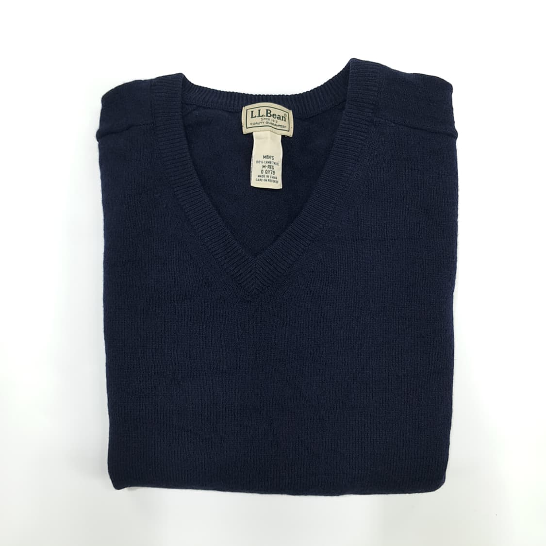 CN458 M 엘엘빈 다크네이비 V넥 램스울 긴팔 니트 스웨터 상품이미지8