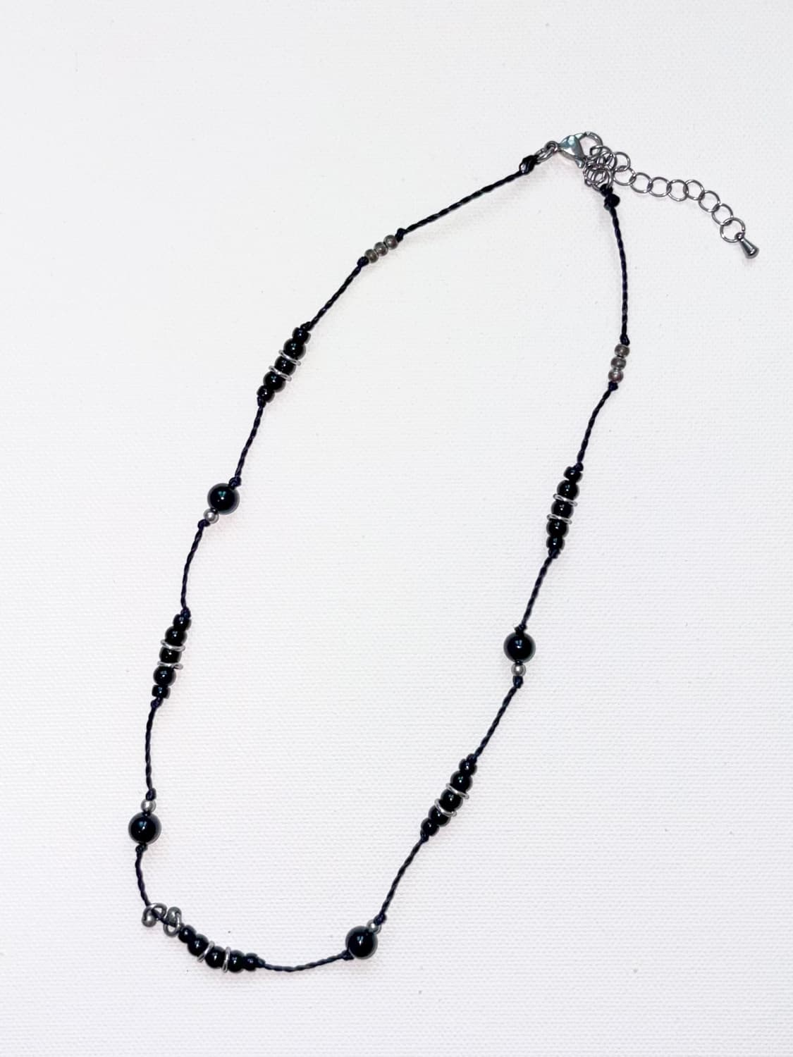Onix black beads necklace 오닉스 블랙 비즈 목걸이 상품이미지2
