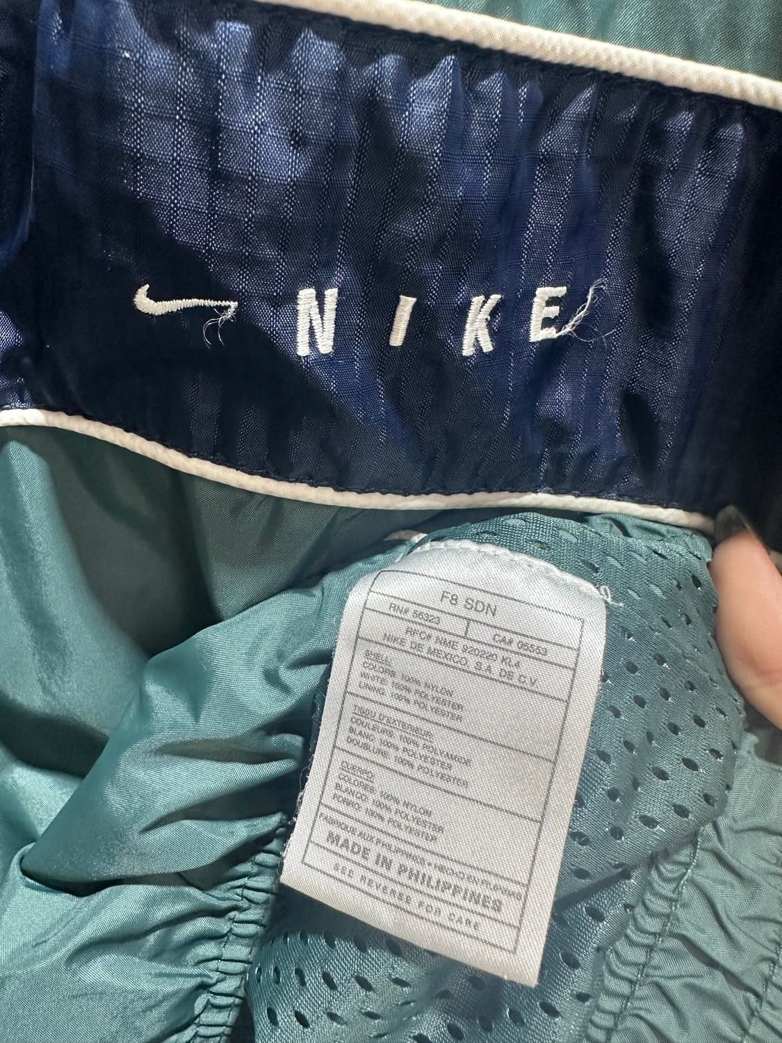 M 나이키 네이비 그린 배색 아노락 상품이미지5