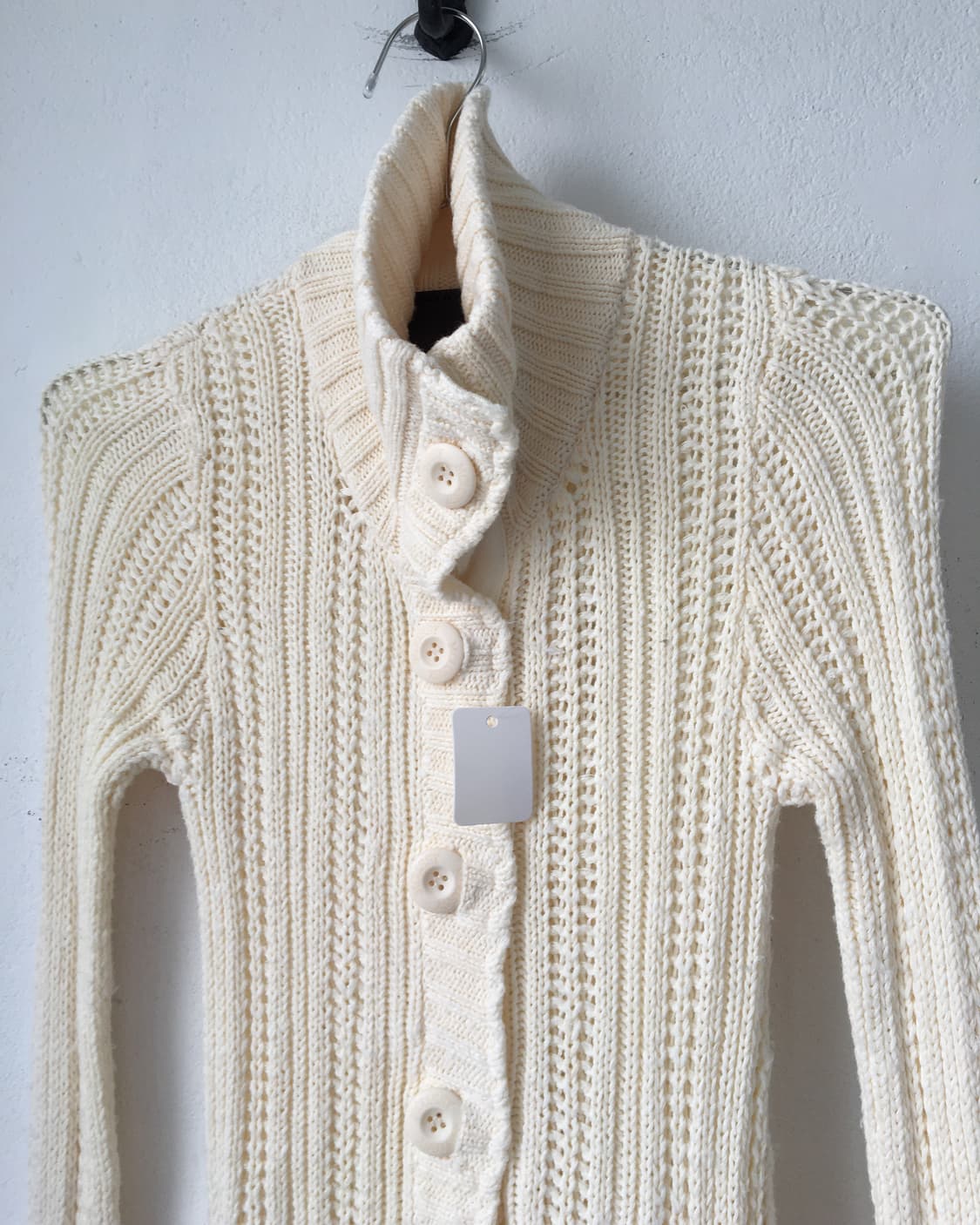 High neck knit long cardigan 상품이미지4