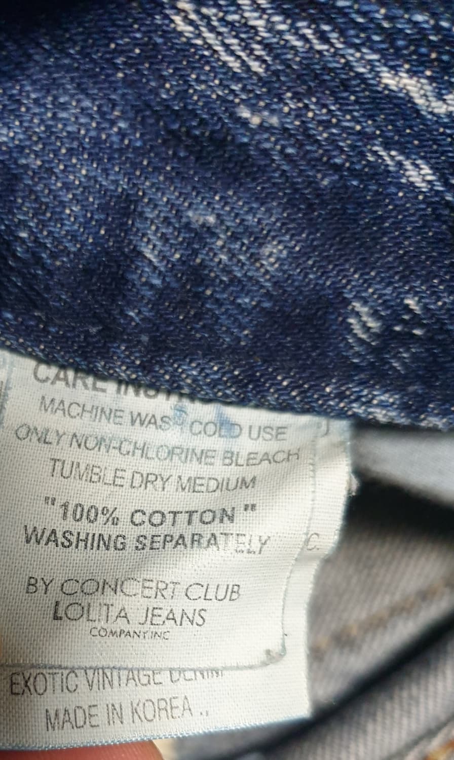 (빈티지) 로리타 진 에이징 워싱 7부 데님팬츠 블루 (M) 상품이미지7