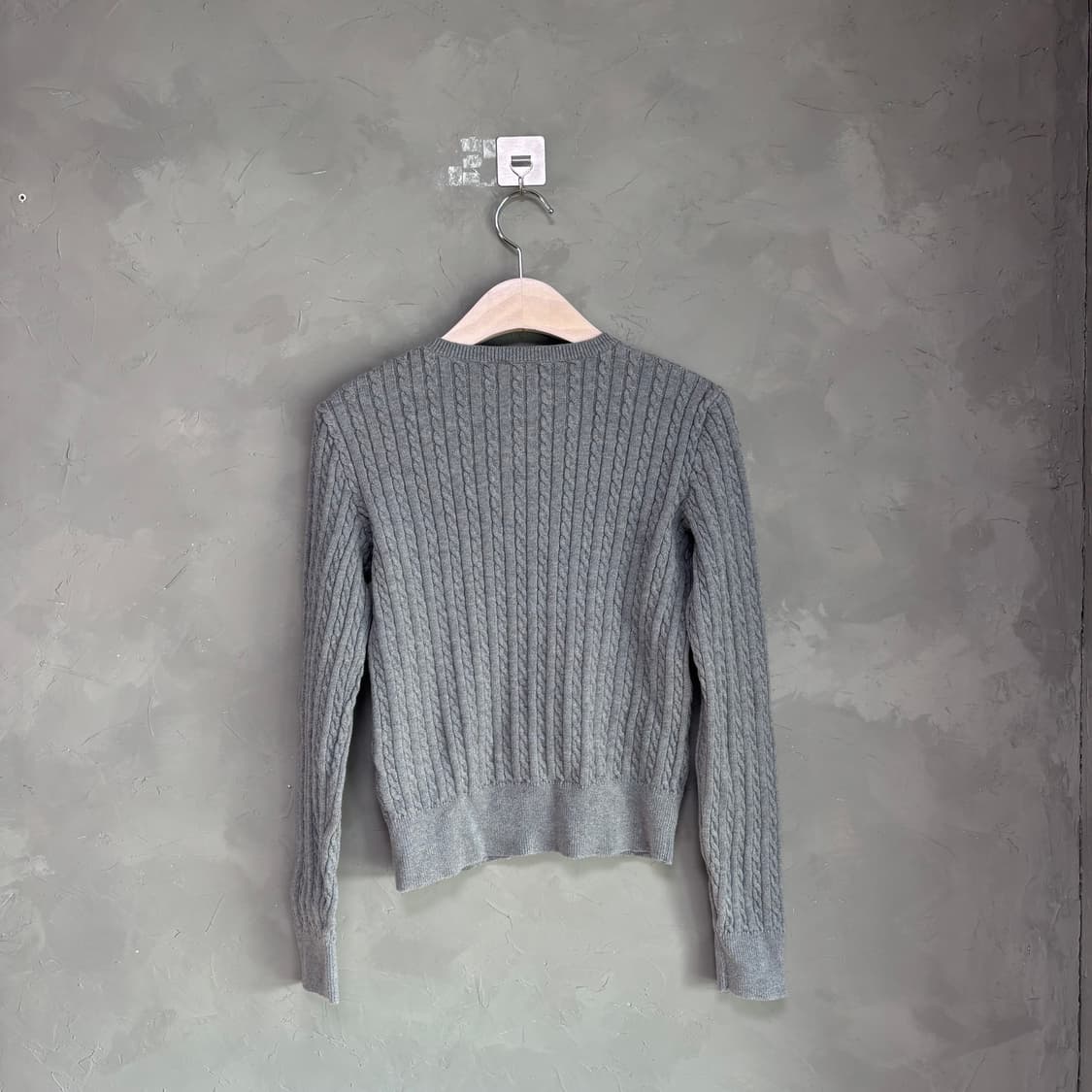 폴로 랄프로렌 꽈배기 니트 가디건 그레이 상품이미지5