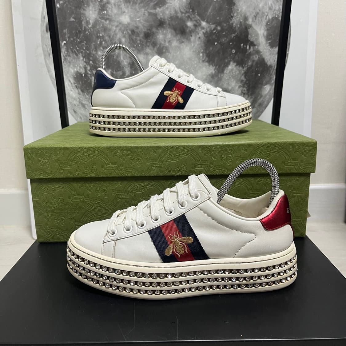 정품 34) 구찌 크리스탈 플랫폼 에이스 스니커즈 220~225 상품이미지1