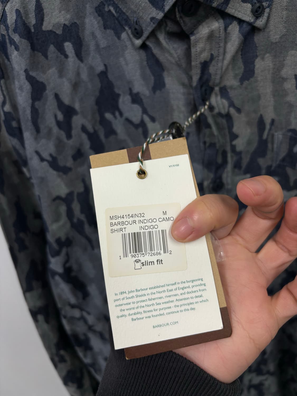 택부착) Barbour바버 카모 긴팔셔츠 상품이미지4