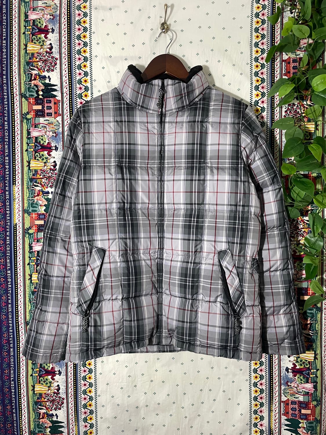 에디바우어 체크 다운 패딩 상품이미지1