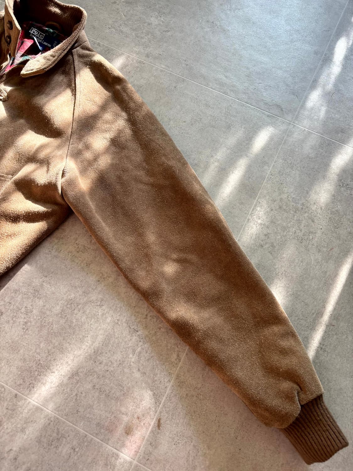 90's 폴로 랄프로렌 헤비 스웨이드 헤링톤 자켓 S 상품이미지6