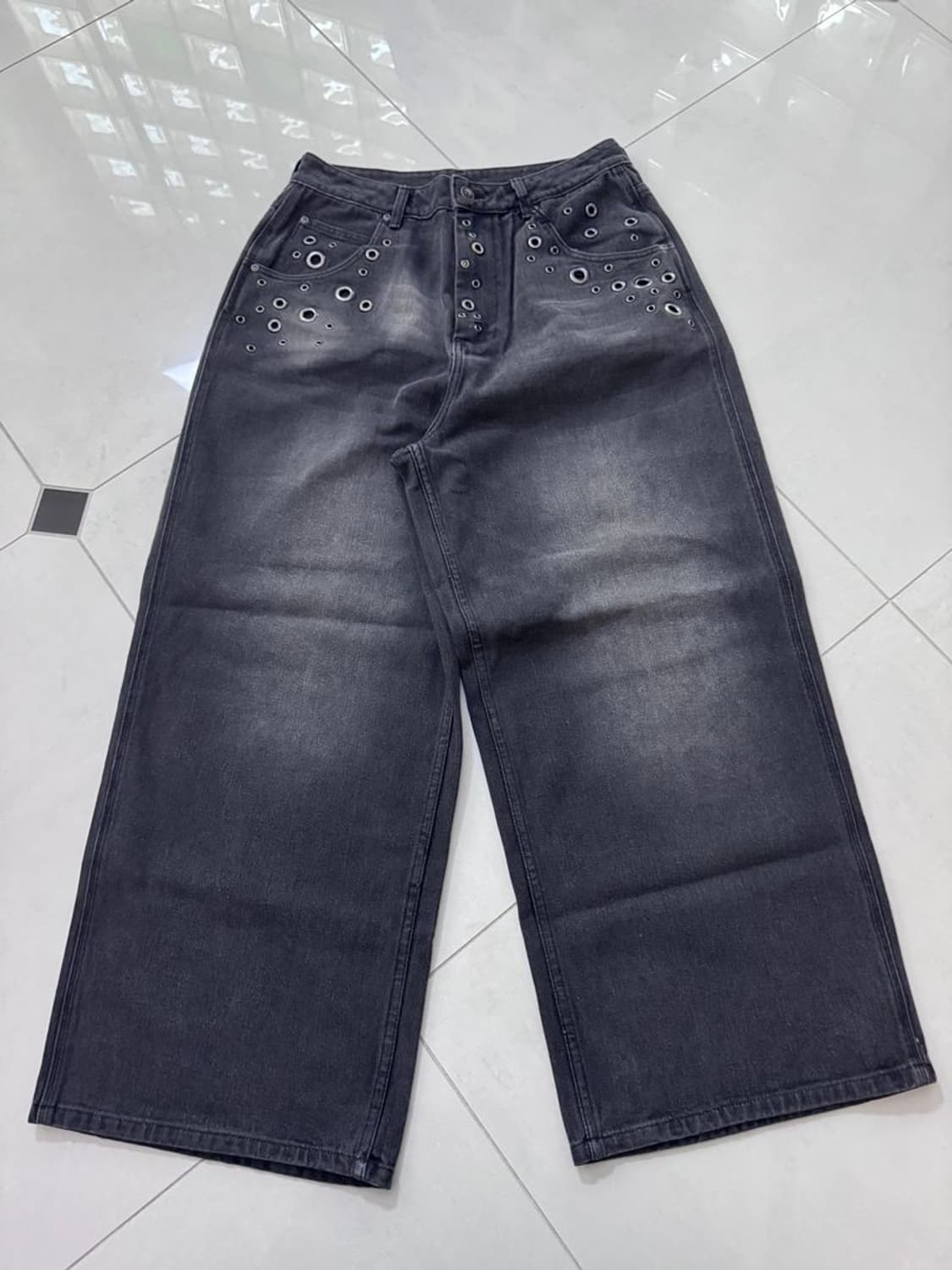 EYELET BAGGY DENIM 아일렛 배기 데님 상품이미지2