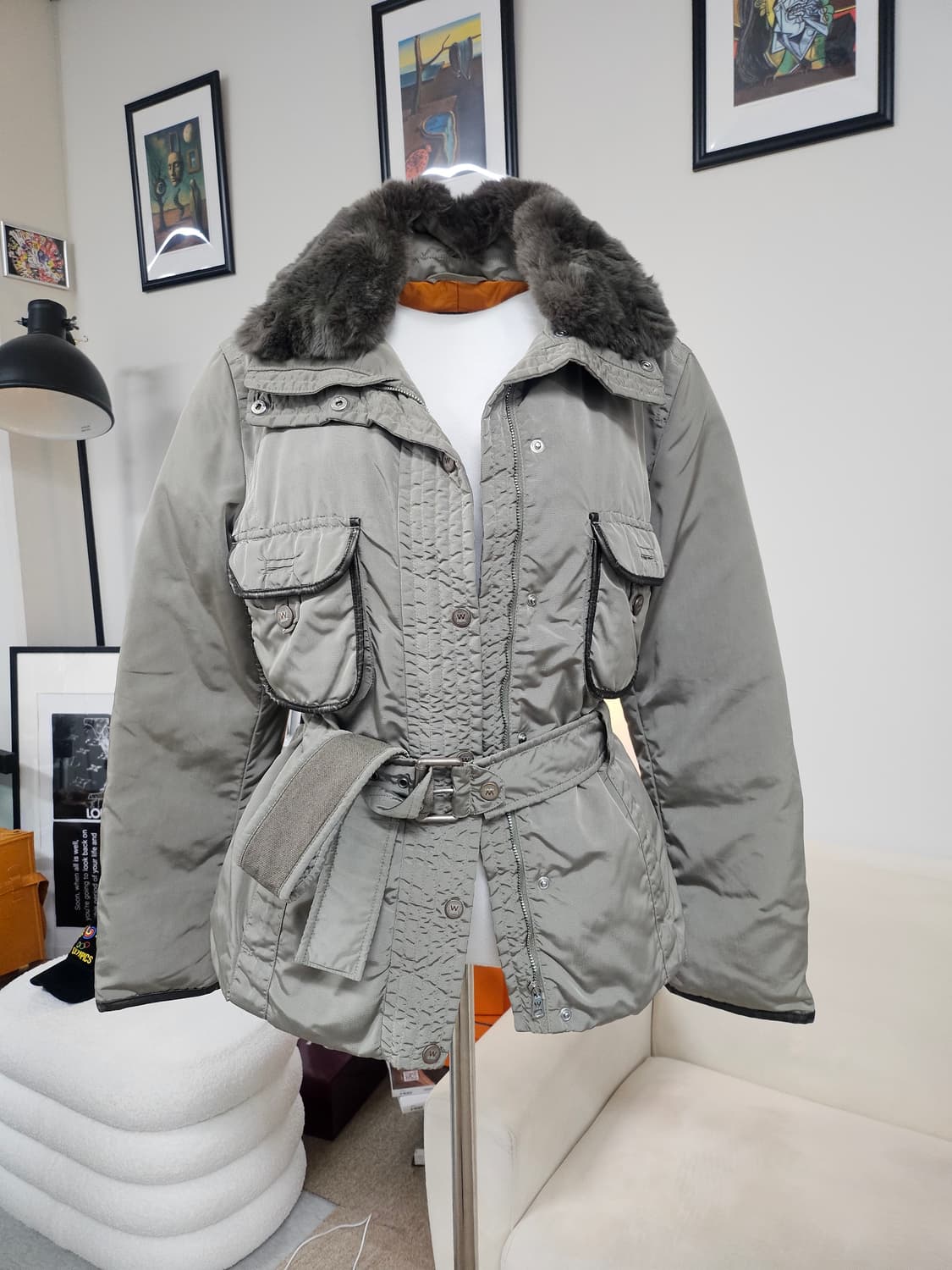 정품(55-66)막스마라 위켄드 벨티드 트리밍 구스 자켓 상품이미지1