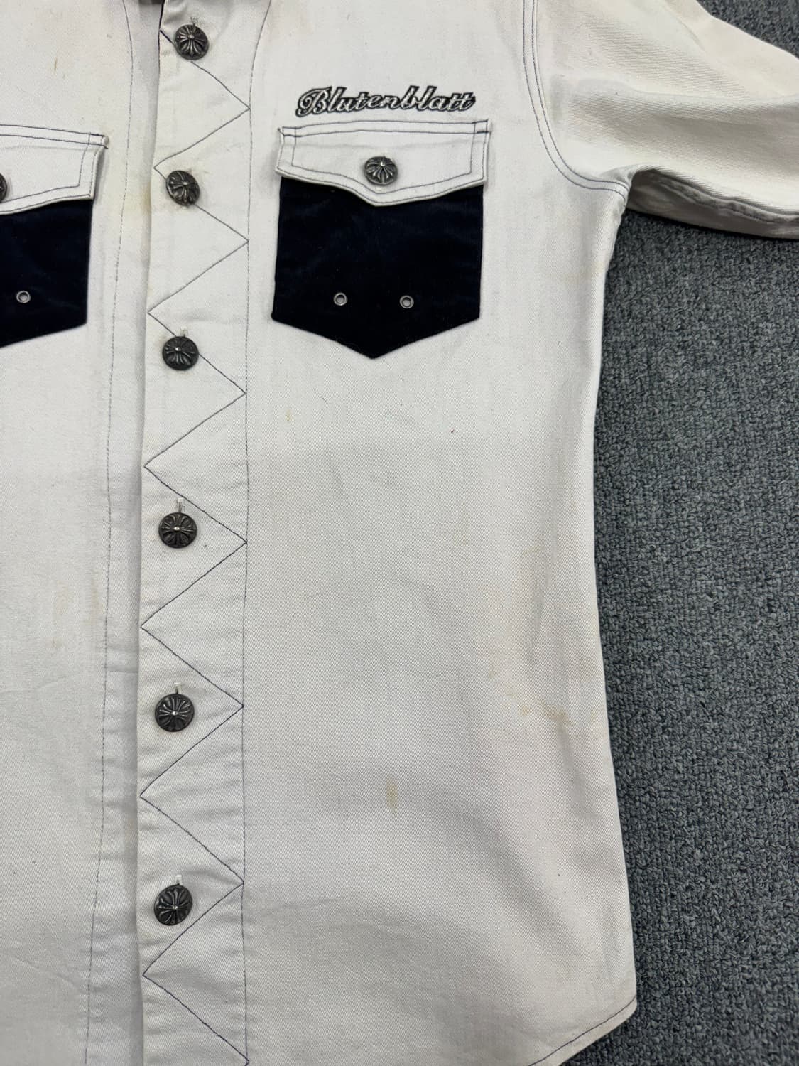 M)blutenblatt 빈티지 콘쵸 버튼 여성 칠부 셔츠 상품이미지3