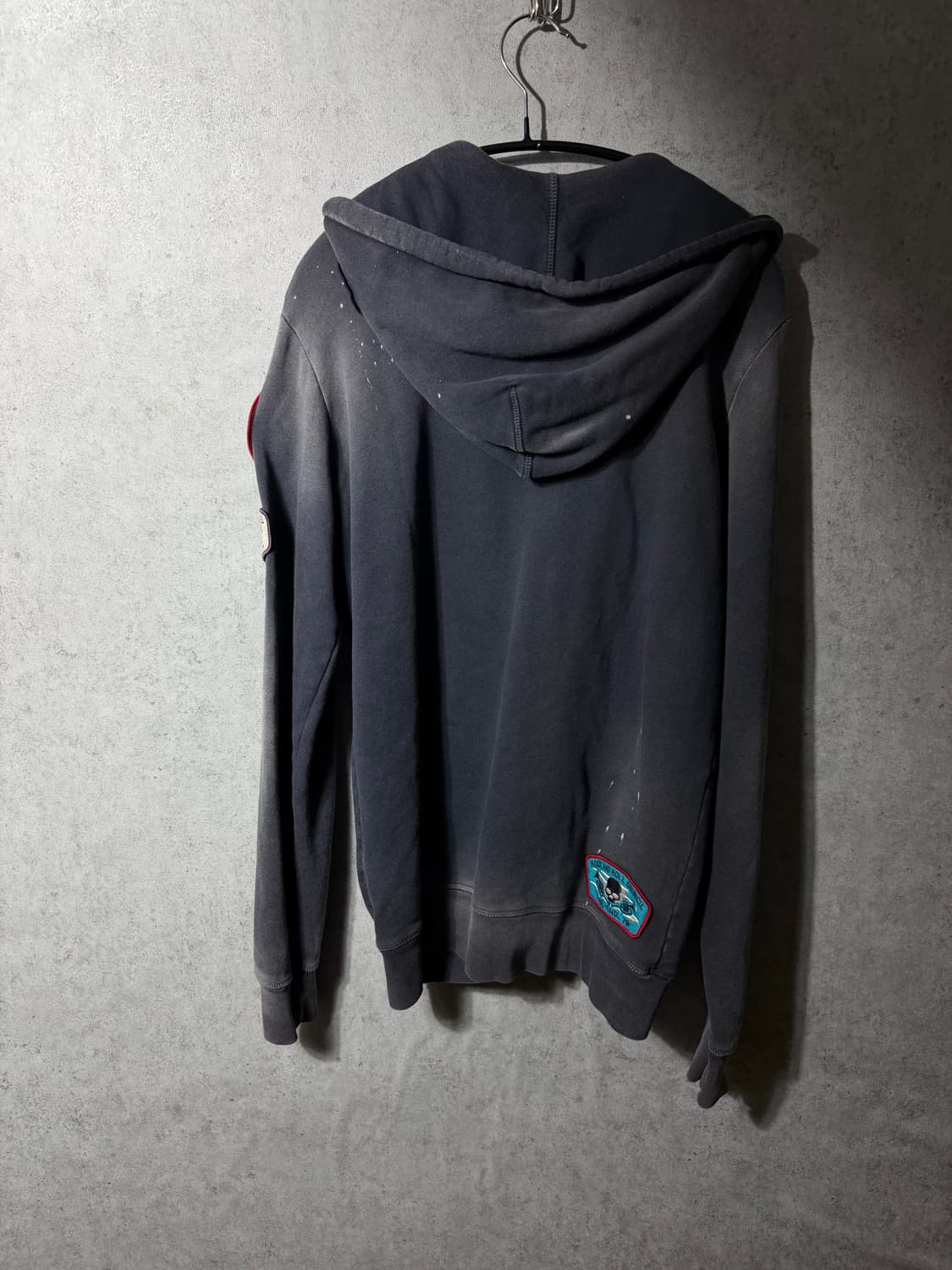 디젤 워싱 페인팅 후드집업 상품이미지3