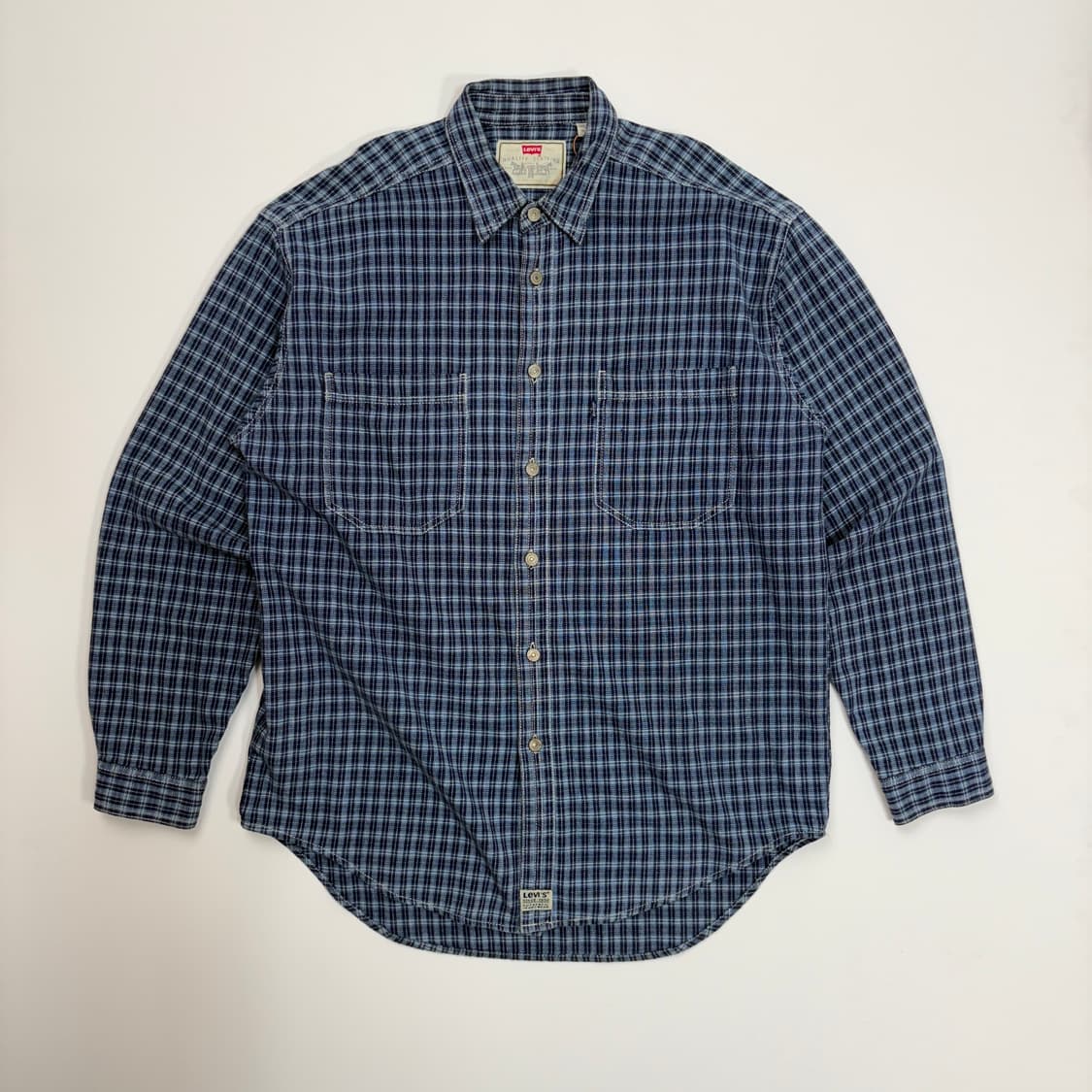 90s 리바이스 블루 패턴 셔츠 상품이미지1