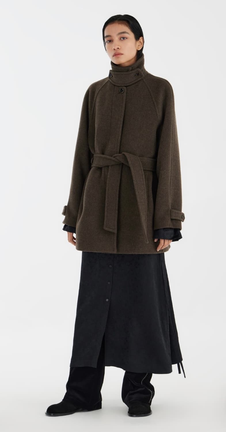 유스 벨티드 하프 코트 상품이미지5