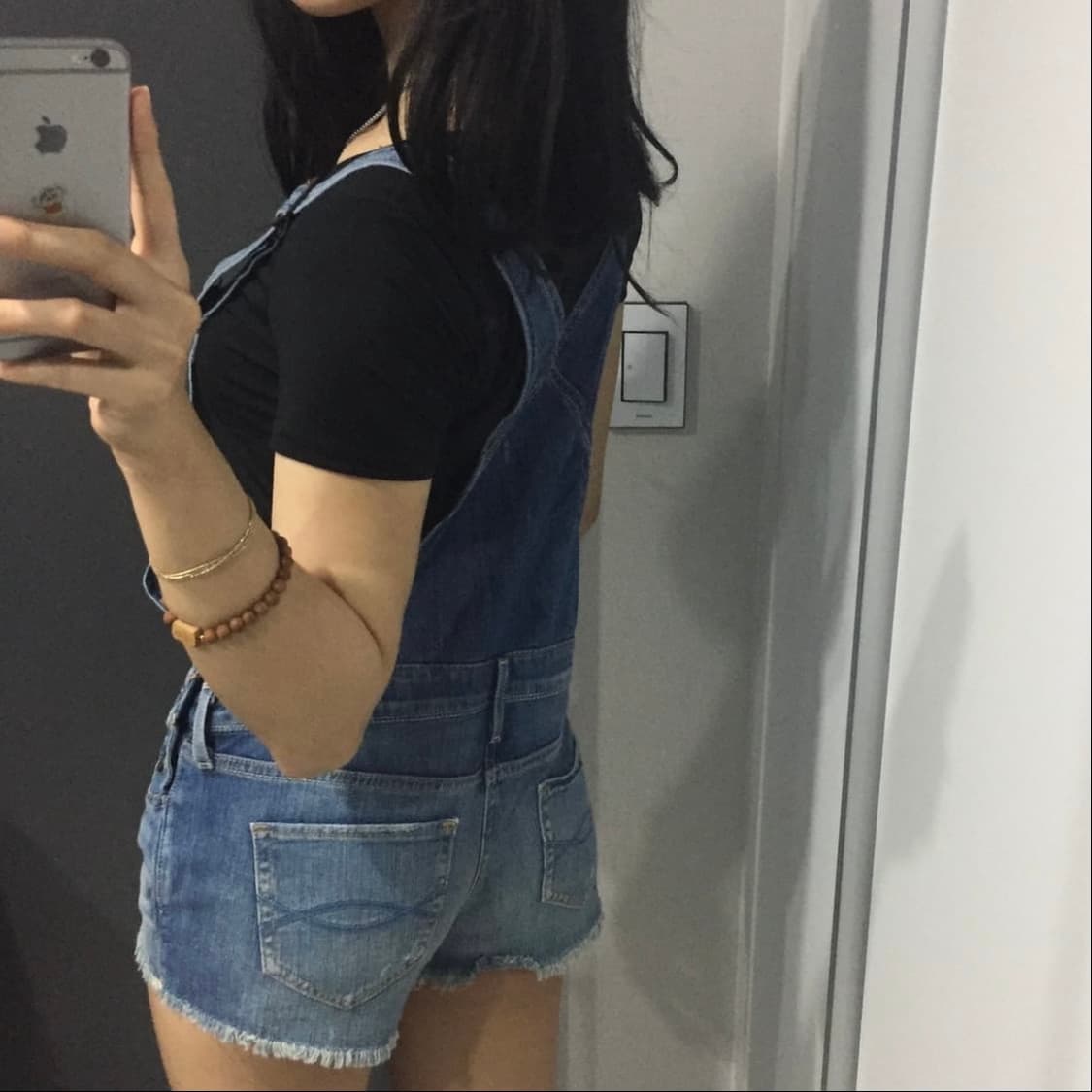 Abercrombie 아베크롬비 오버롤 데님 멜빵 숏팬츠 상품이미지2