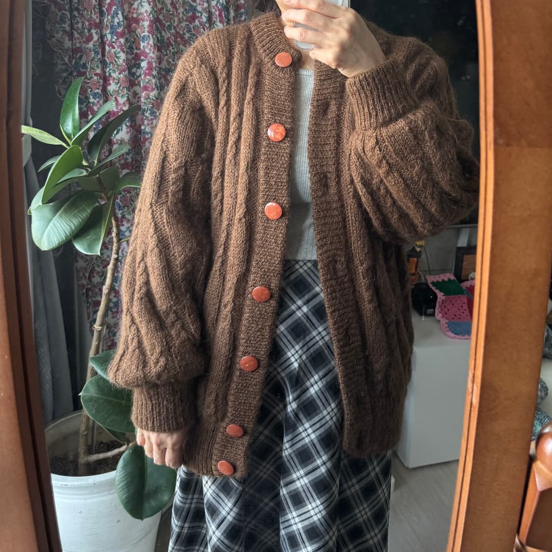 퀄좋은 브라운 빈티지 니트가디건 상품이미지2
