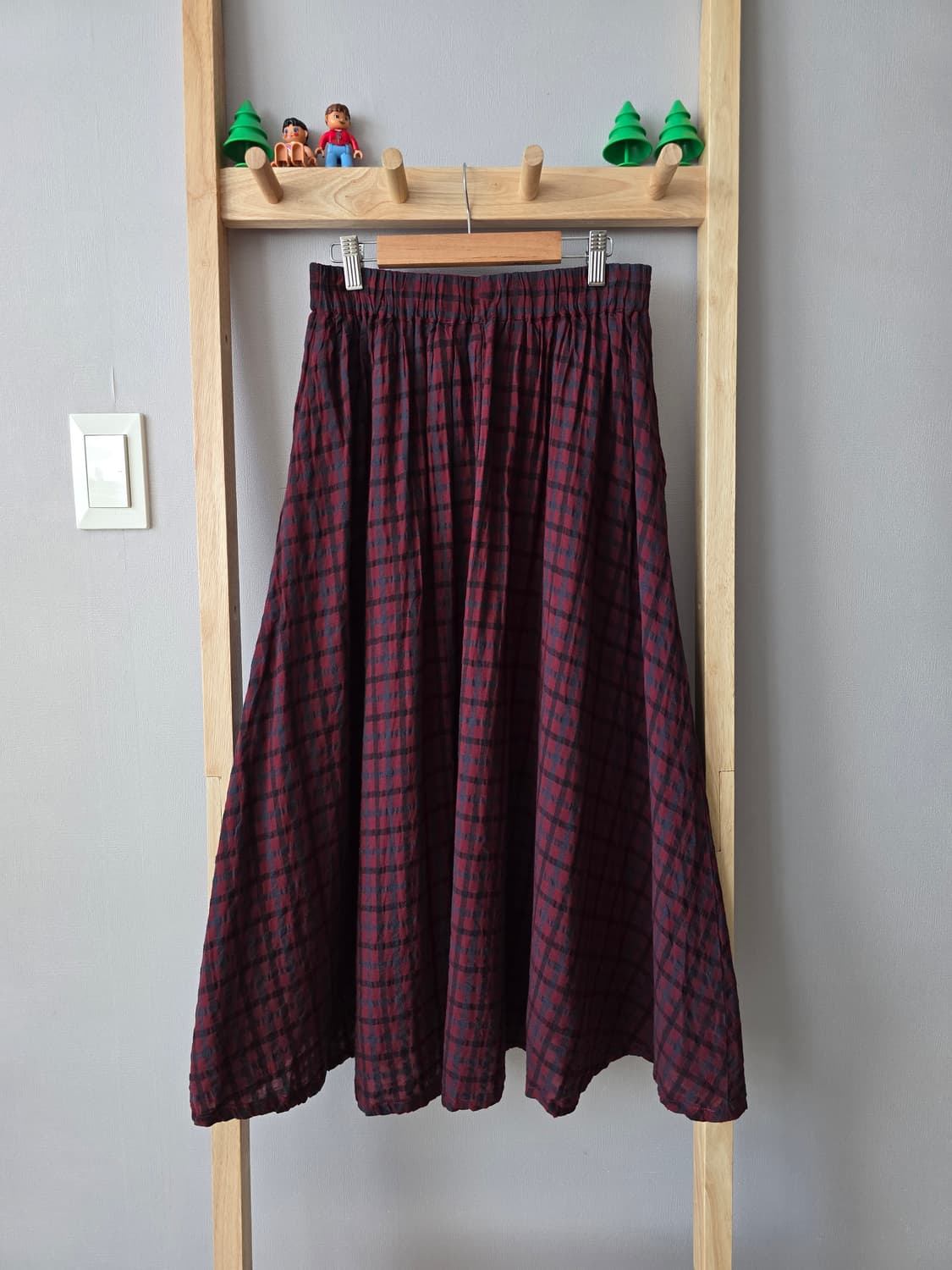 Samansa Mos2 버건디 패턴 롱스커트 상품이미지6
