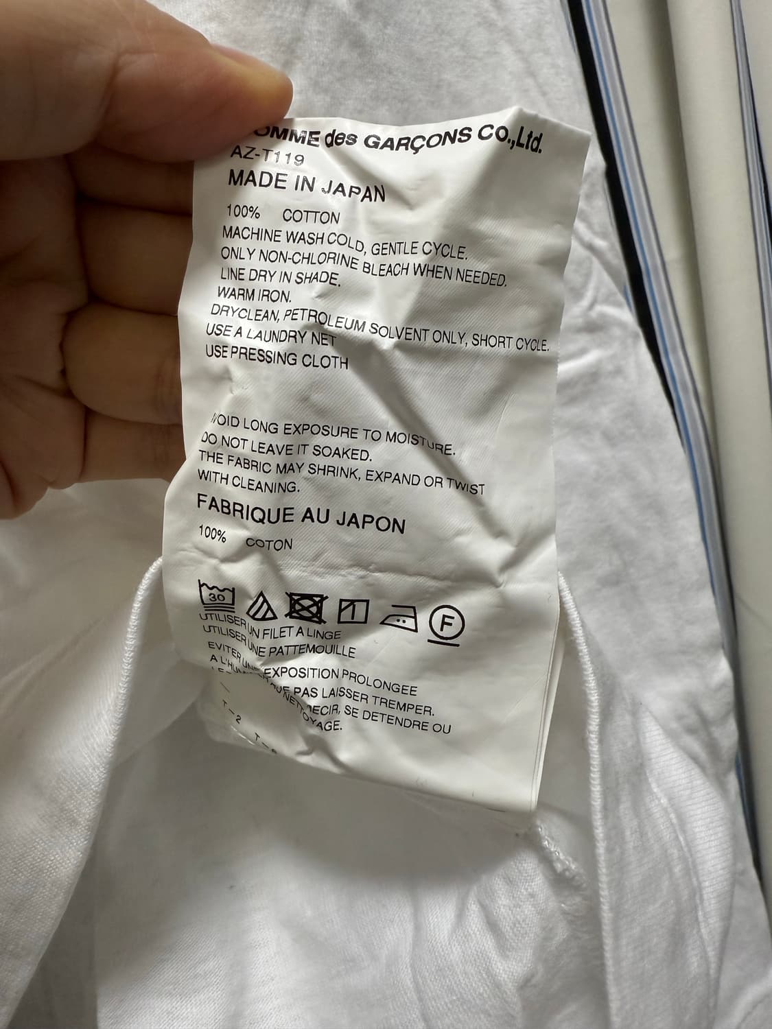 (W) 플레이 꼼데가르송 블랙 하트 롱슬리브 티셔츠 화이트 L사이즈 상품이미지7