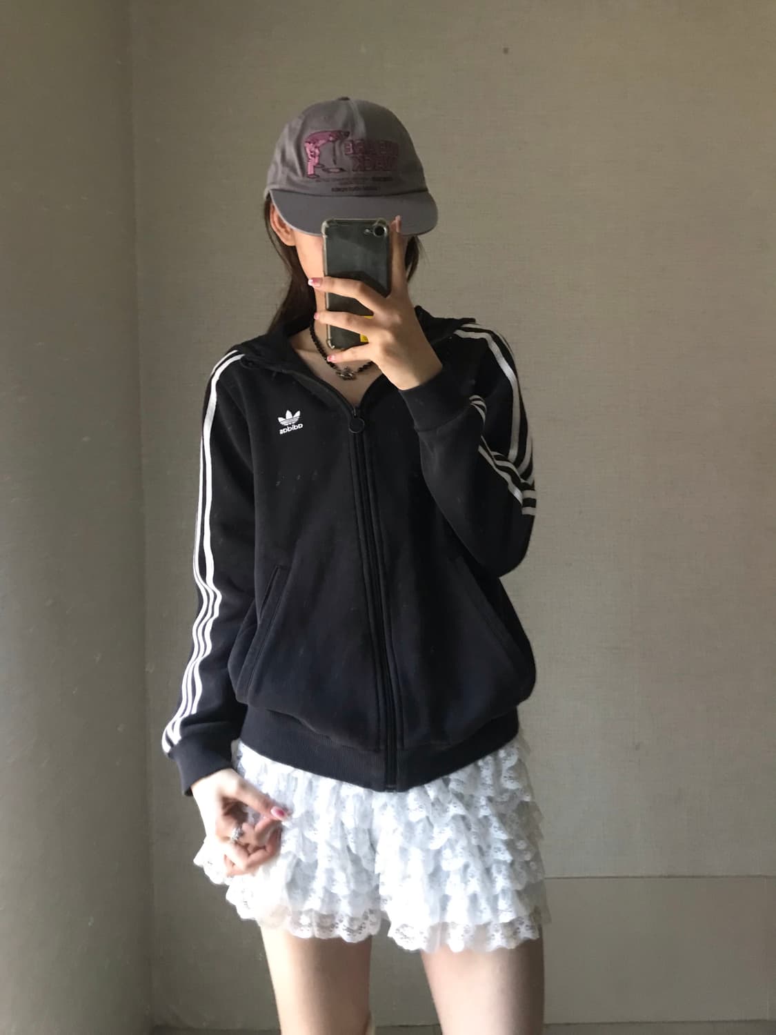 아디다스 블랙 삼선 후드집업 상품이미지2