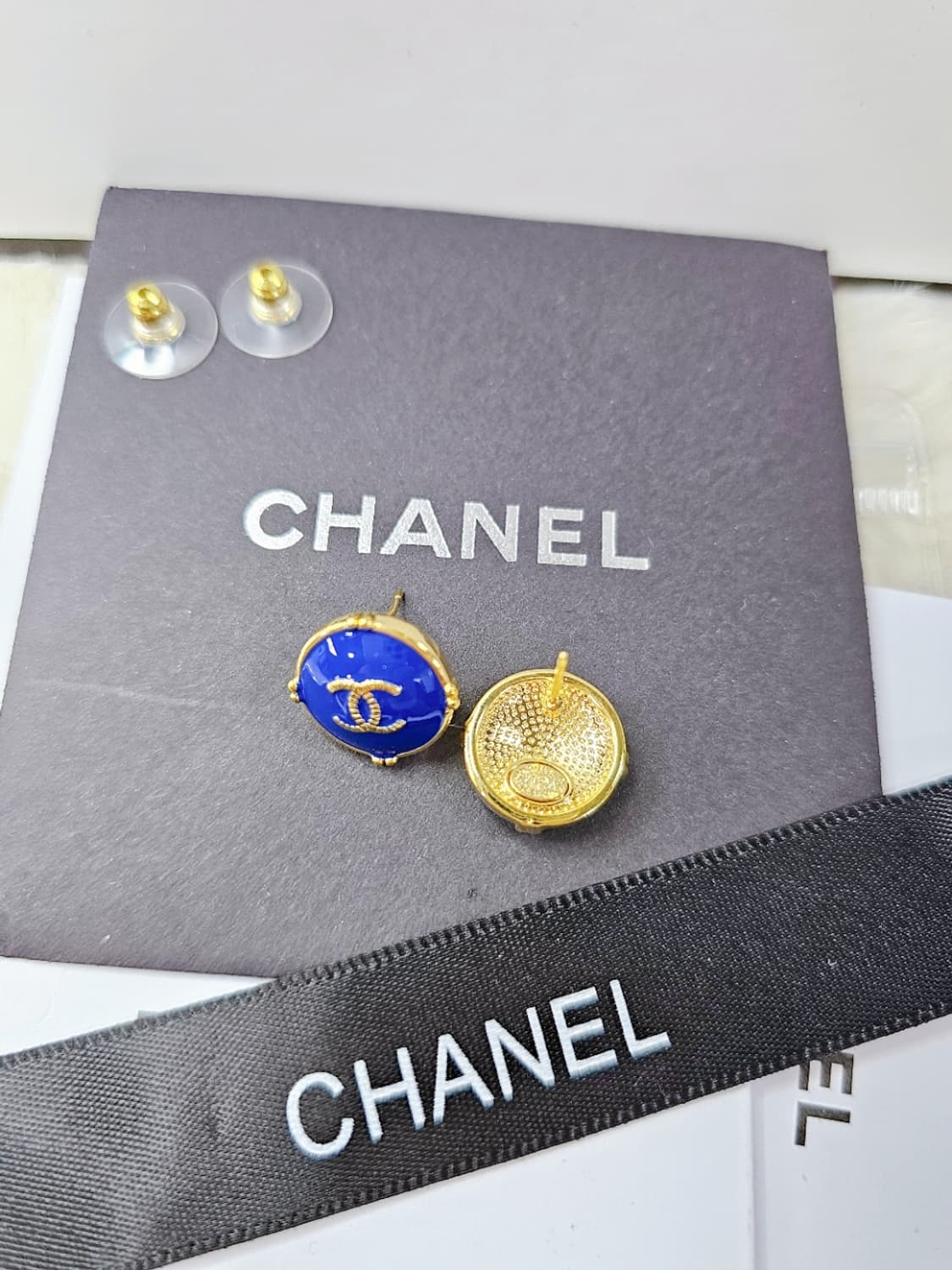 빈티지 샤넬 블루 업사이클링 이어링 상품이미지3