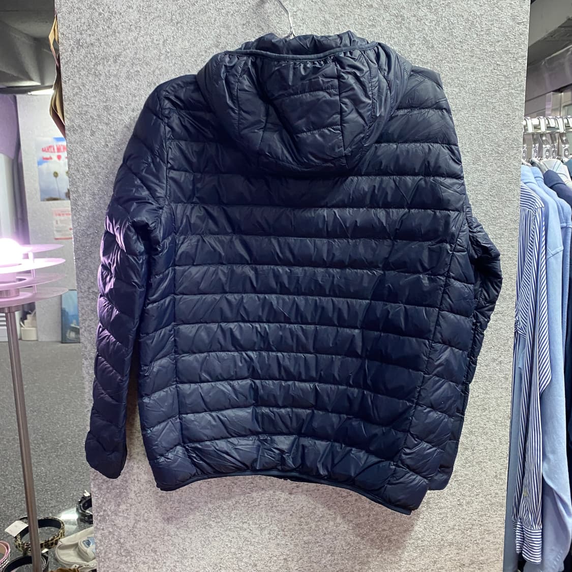 빈티지 네이비 후디 경량패딩 B3454 상품이미지3