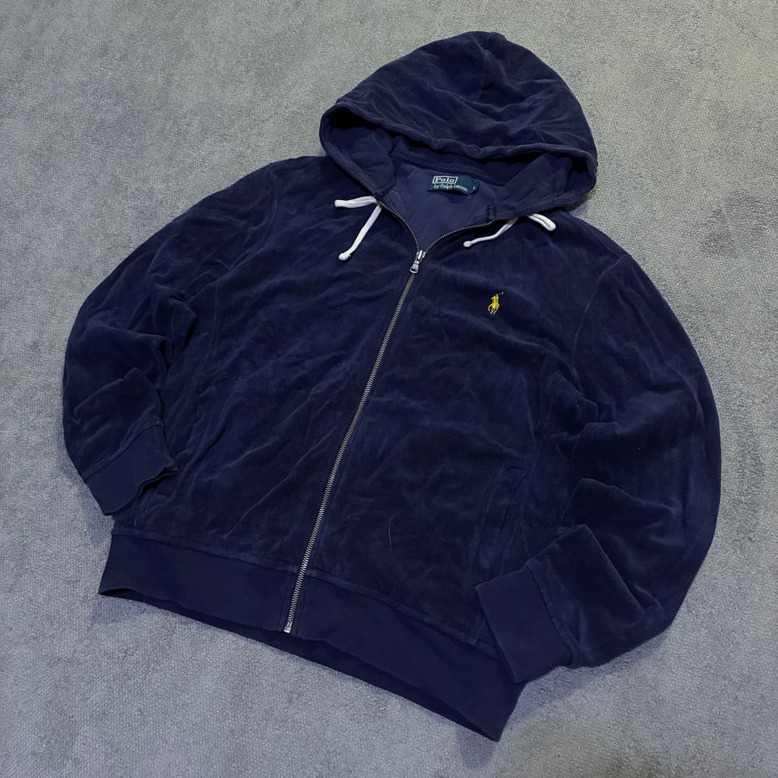 폴로 랄프로렌 네이비 벨벳 후드집업 L 상품이미지1