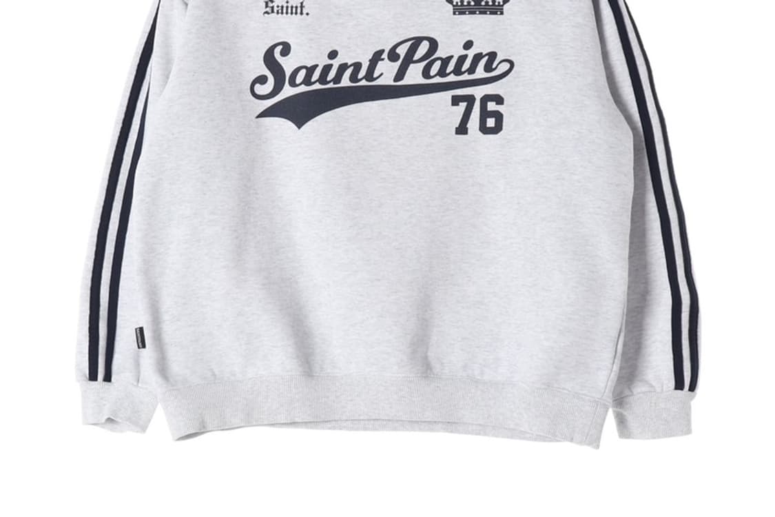 세인트페인 그레이 사이드 라인 기모 맨투맨 M 상품이미지4