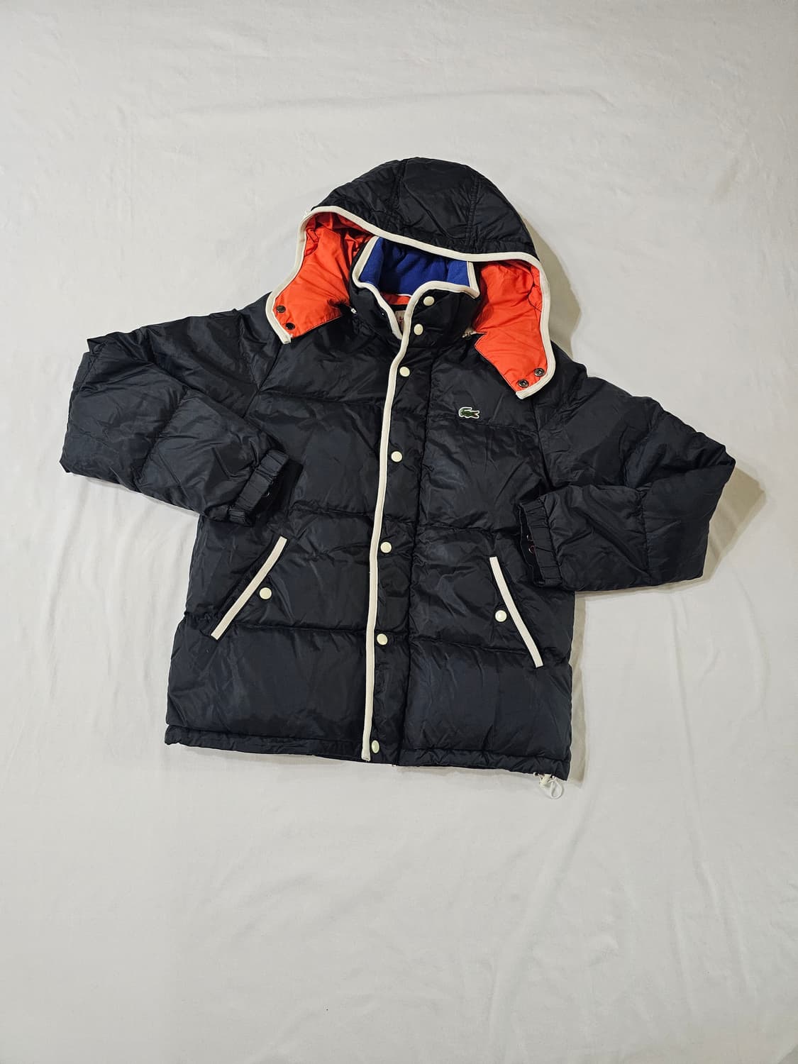 [100,L] 라코스테 남성 후드 덕 다운 패딩 블랙 상품이미지1