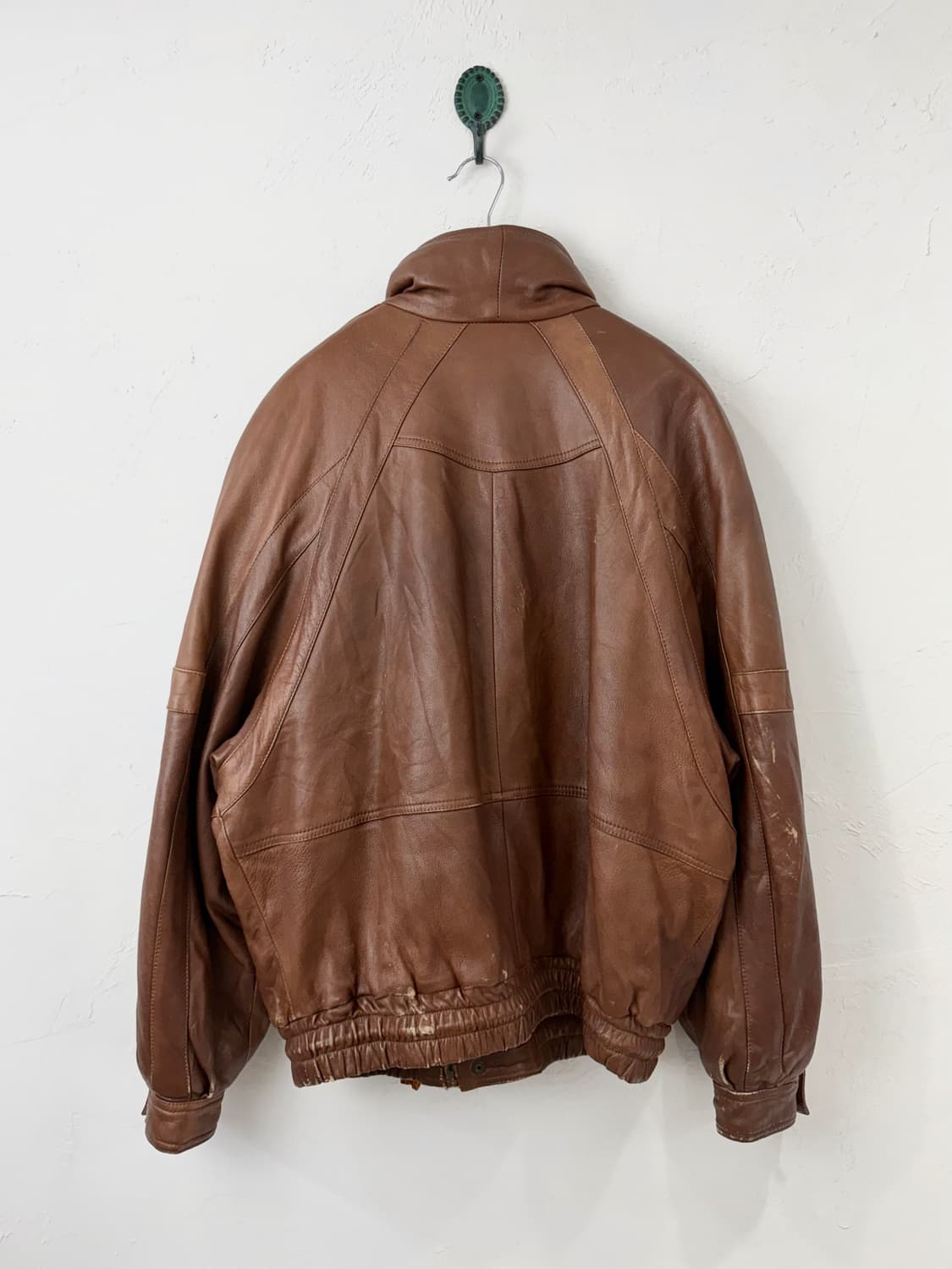 80s SalvajeAire 패널 레더 봄버 (MADE IN ITALY) 상품이미지7