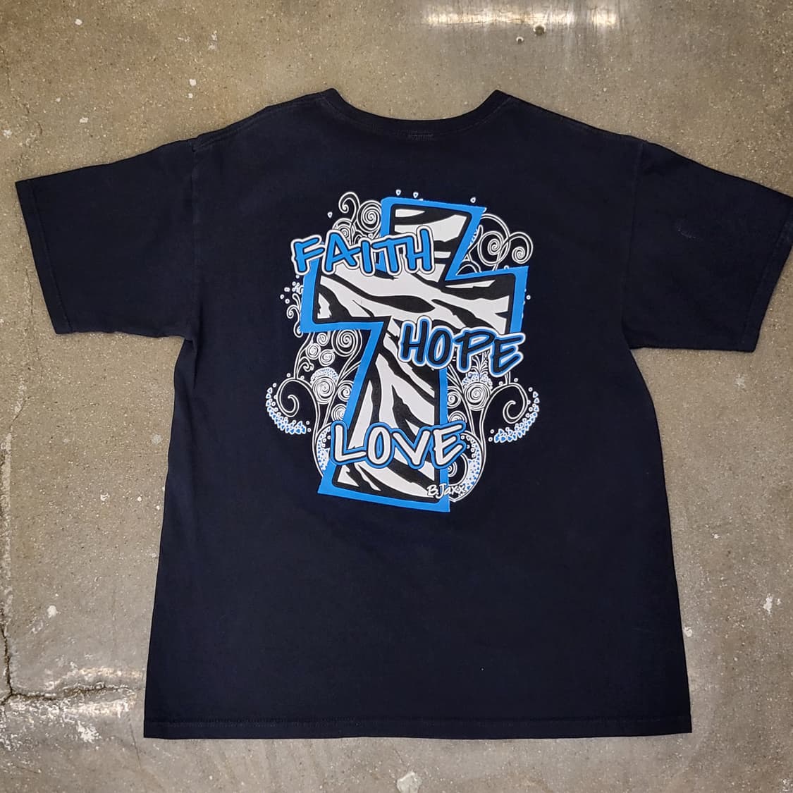 Anvil 검정색 티셔츠 십자가 프린팅 상품이미지4