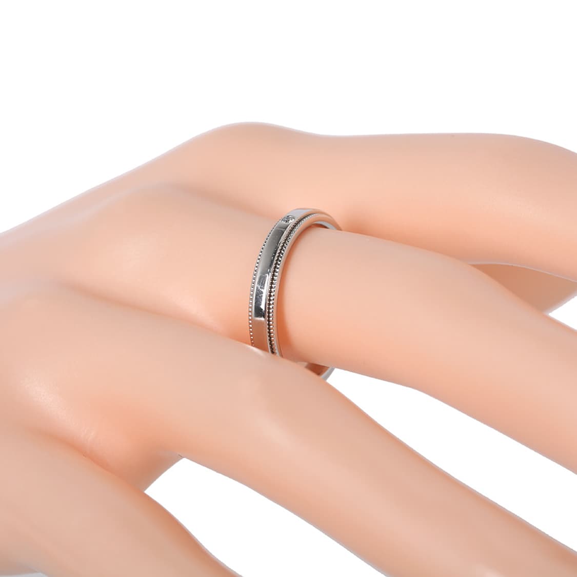 티파니 투게더 밀그레인 밴드링 플래티늄 다이아반지 3MM 상품이미지7