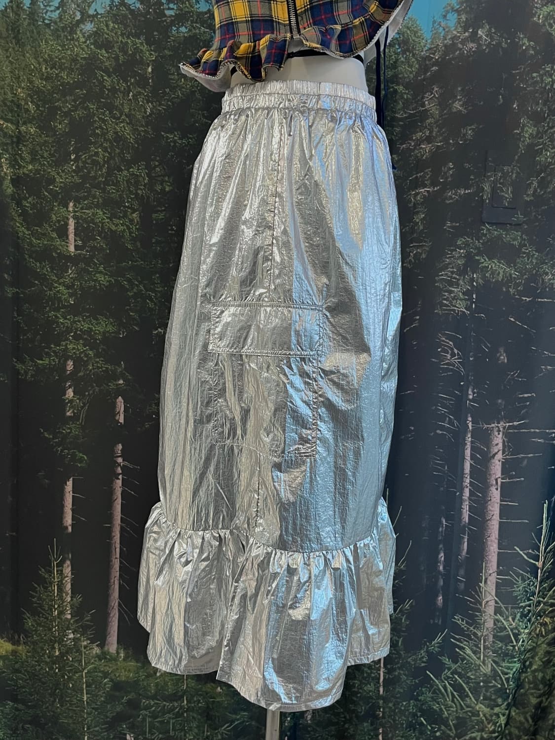 metallic silver skirt 상품이미지8