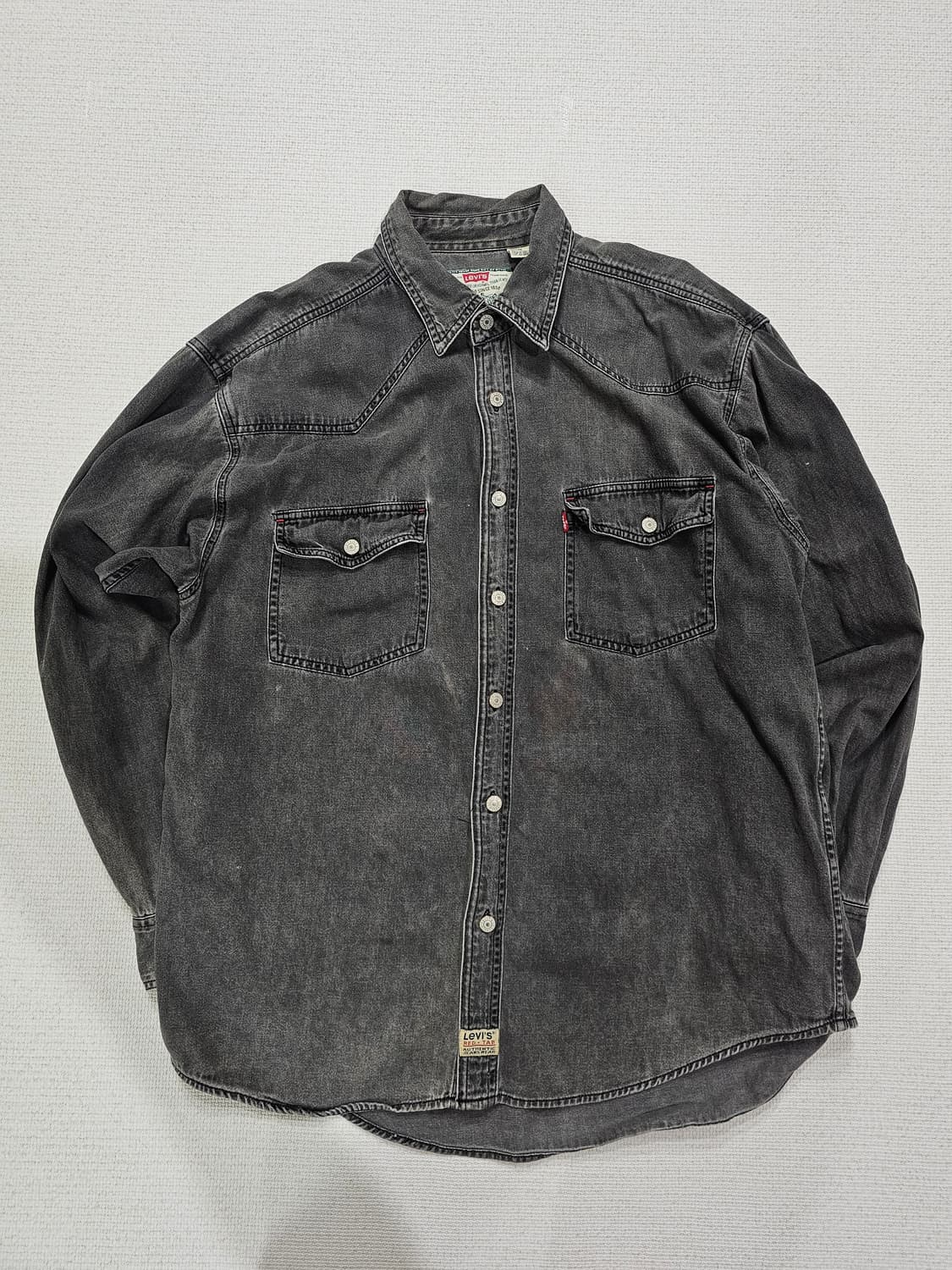 [L] 리바이스 그레이 데님 웨스턴 스냅 셔츠 상품이미지1