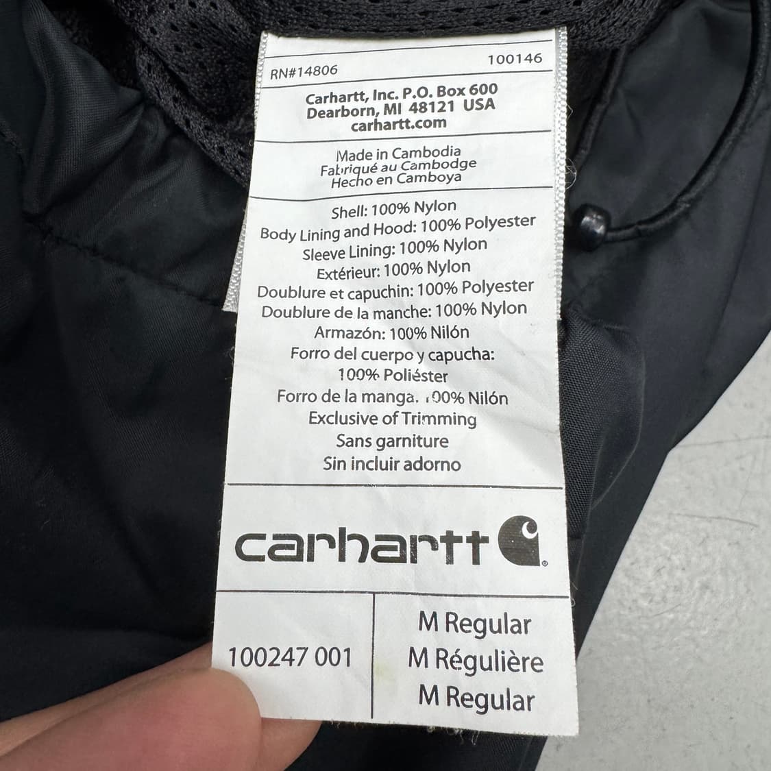 칼하트 투포켓 락포드 바람막이 자켓 블랙 상품이미지6