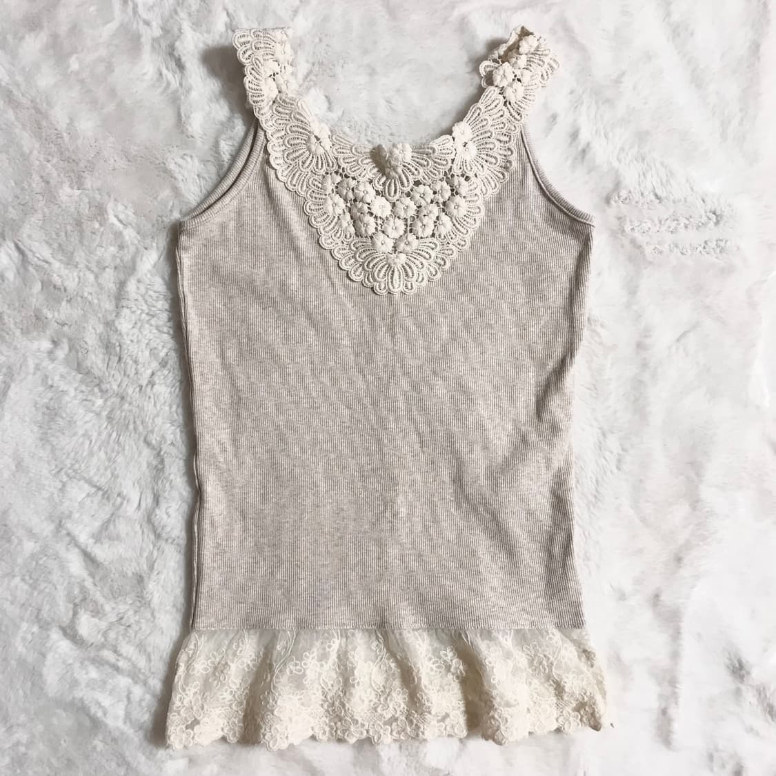 레이스 프릴 나시 슬리브리스 빈티지 모리걸 히메갸루 페어리 핀터 하구미 상품이미지1