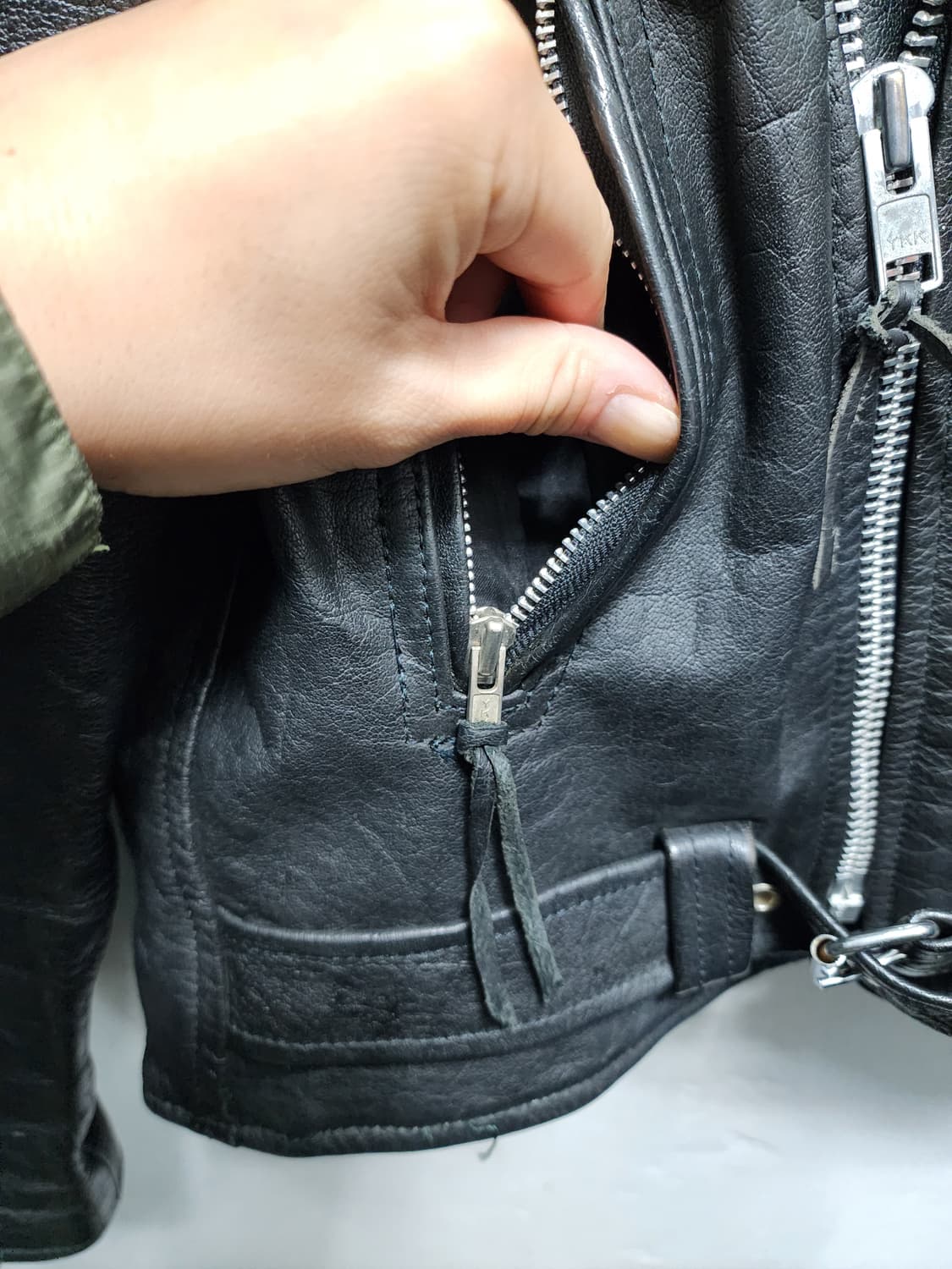 윌슨레더 헤비웨이트 소가죽 라이더자켓  상품이미지6