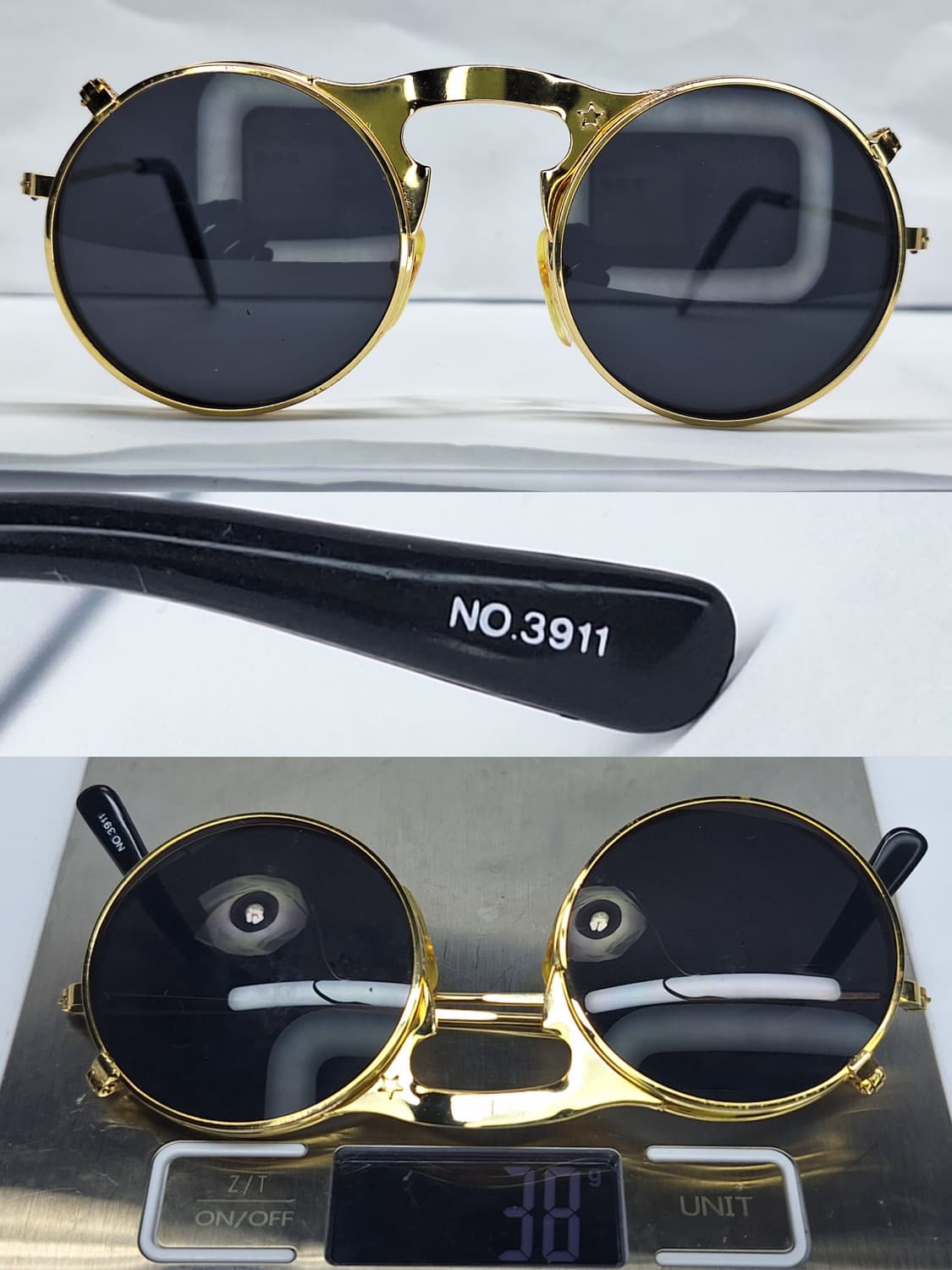 골드 플립 더블 렌즈 선글라스 안경/레옹 일본 수입 빈티지 클래식 레트로 상품이미지8