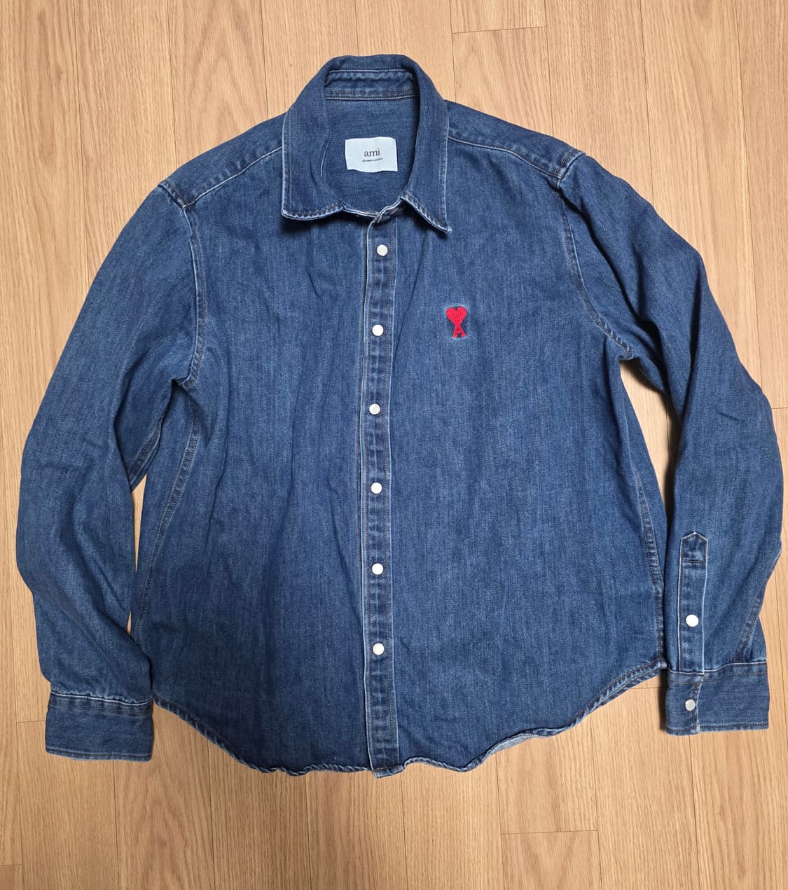 아미(ami)하트로고 자수 데님 셔츠 /USH114.DE0012 상품이미지3