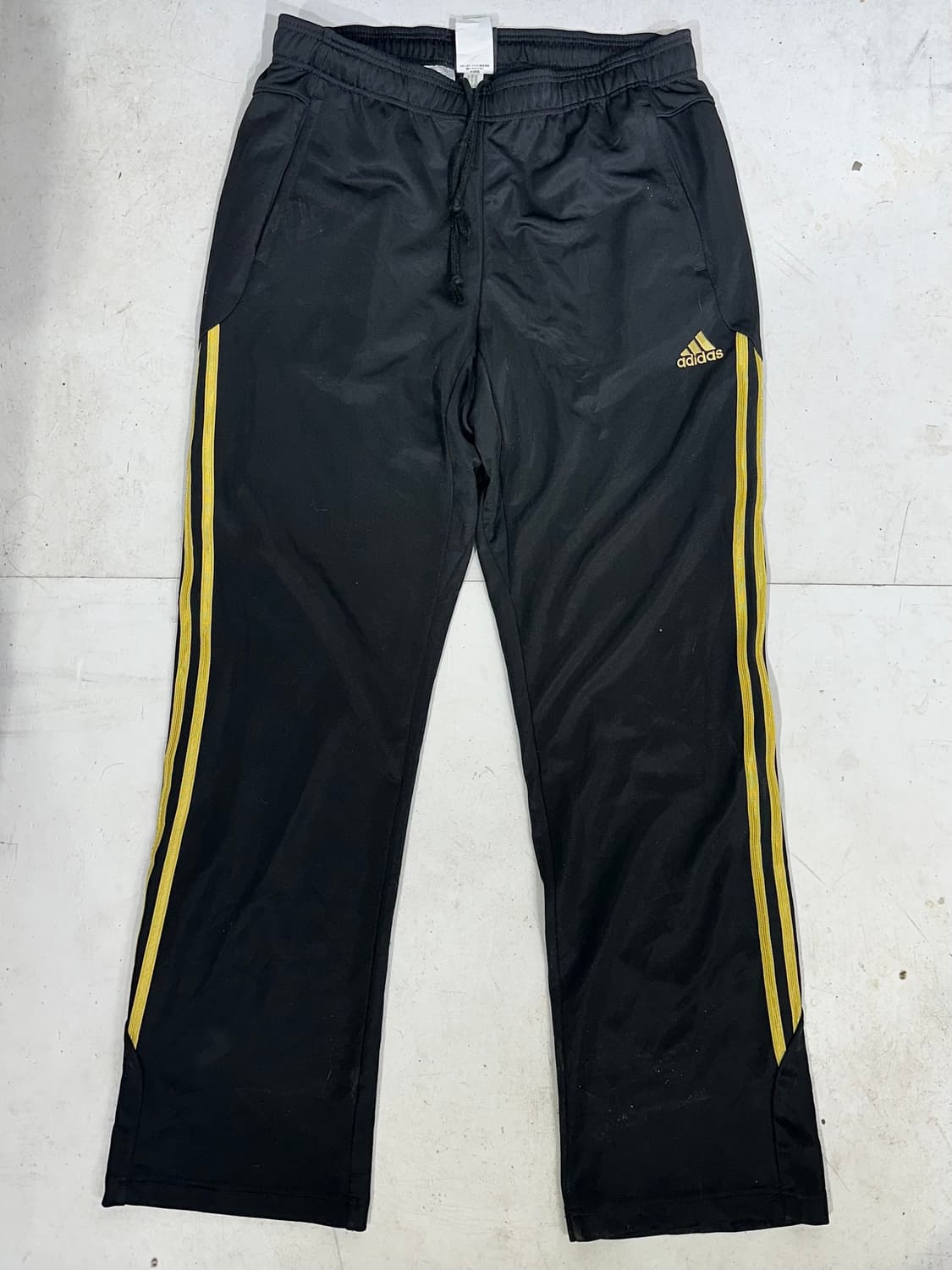 아디다스 블랙 골드 삼선 와이드 추리링 트레이닝 팬츠 M 상품이미지4