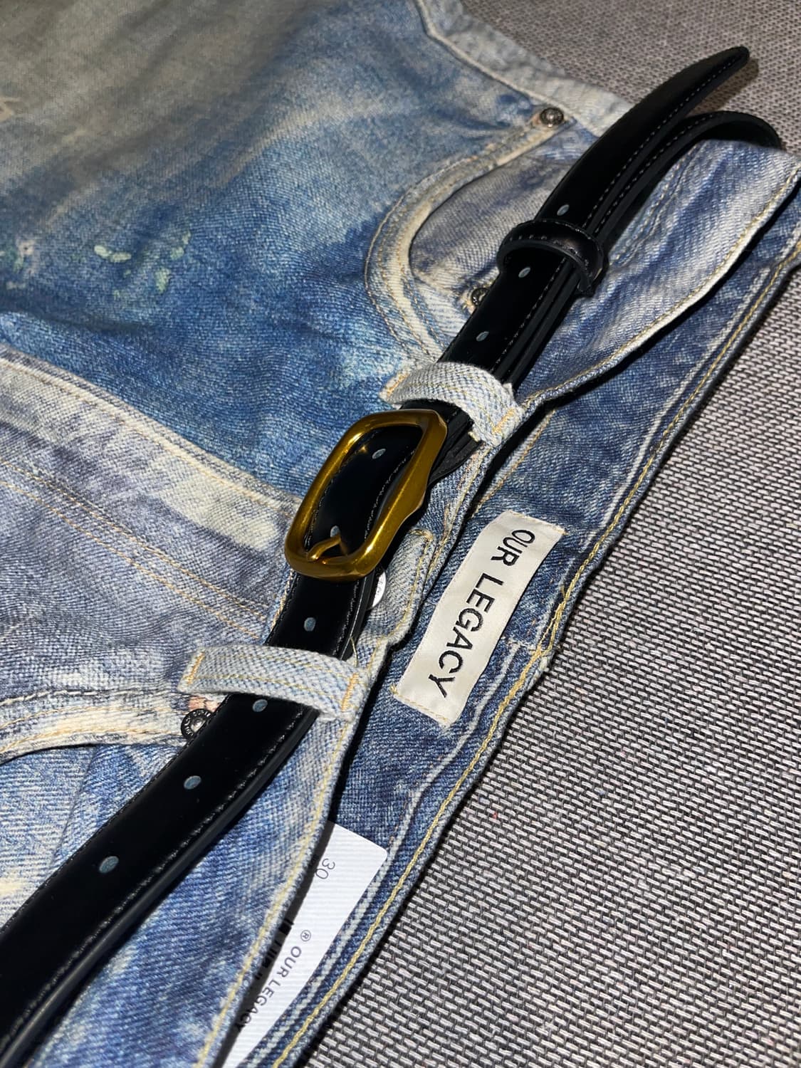 소가죽 브라스 버클 데일리 벨트 (블랙/브라운) 상품이미지9