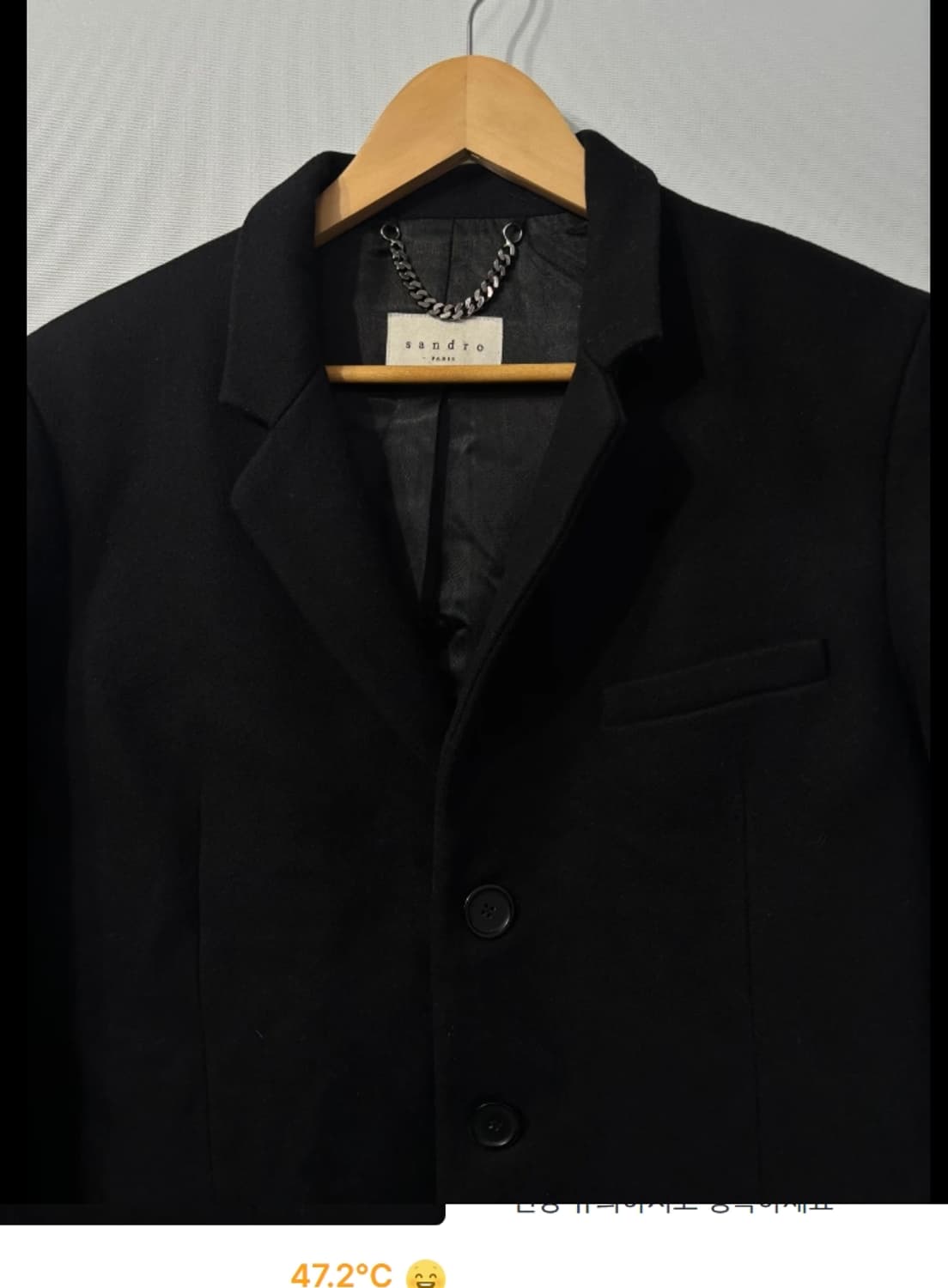 산드로 Sandro캐시미어 블랙 코트 ~95 상품이미지4