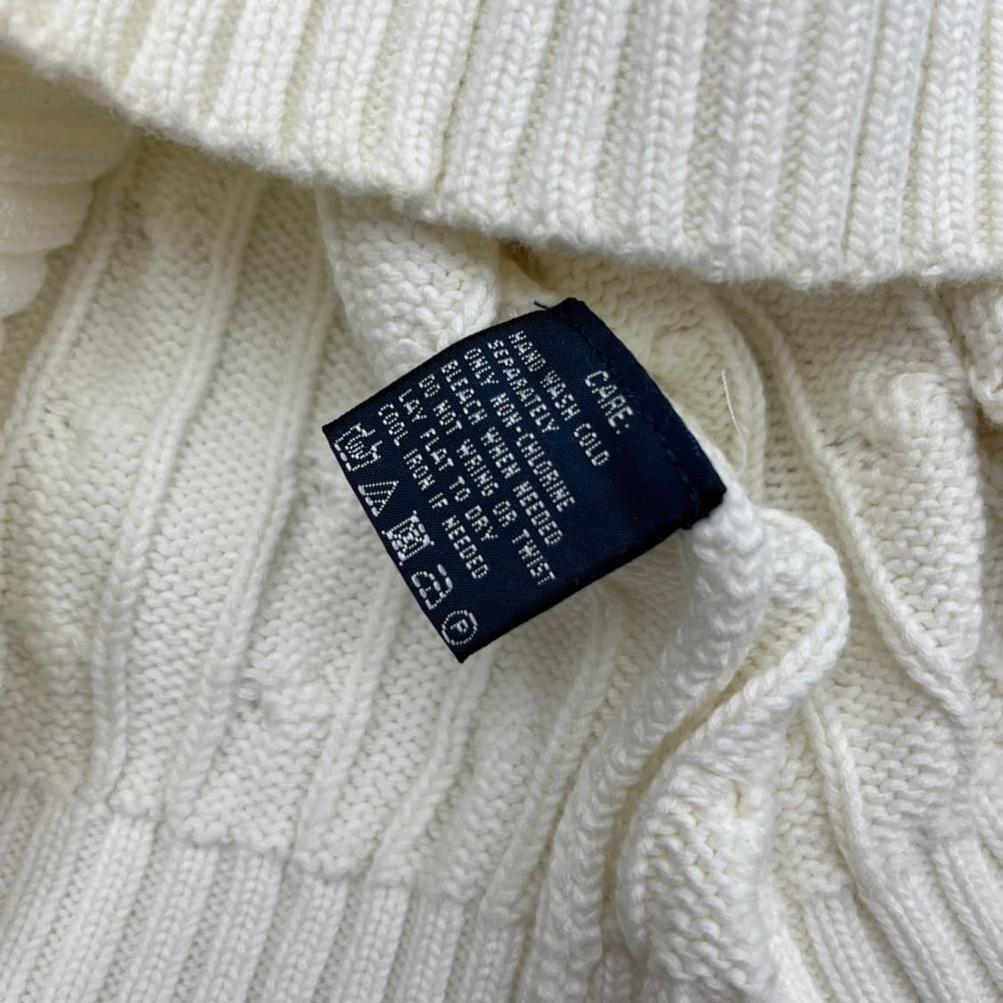 폴로 랄프로렌 네이비포니 화이트 꽈배기 브이 니트 L 상품이미지6