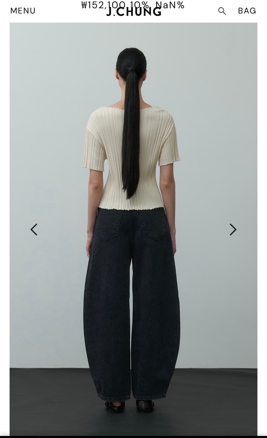 J Chung 커브드 블랙진 S - 르메르 르셉템버 아모멘토 상품이미지3