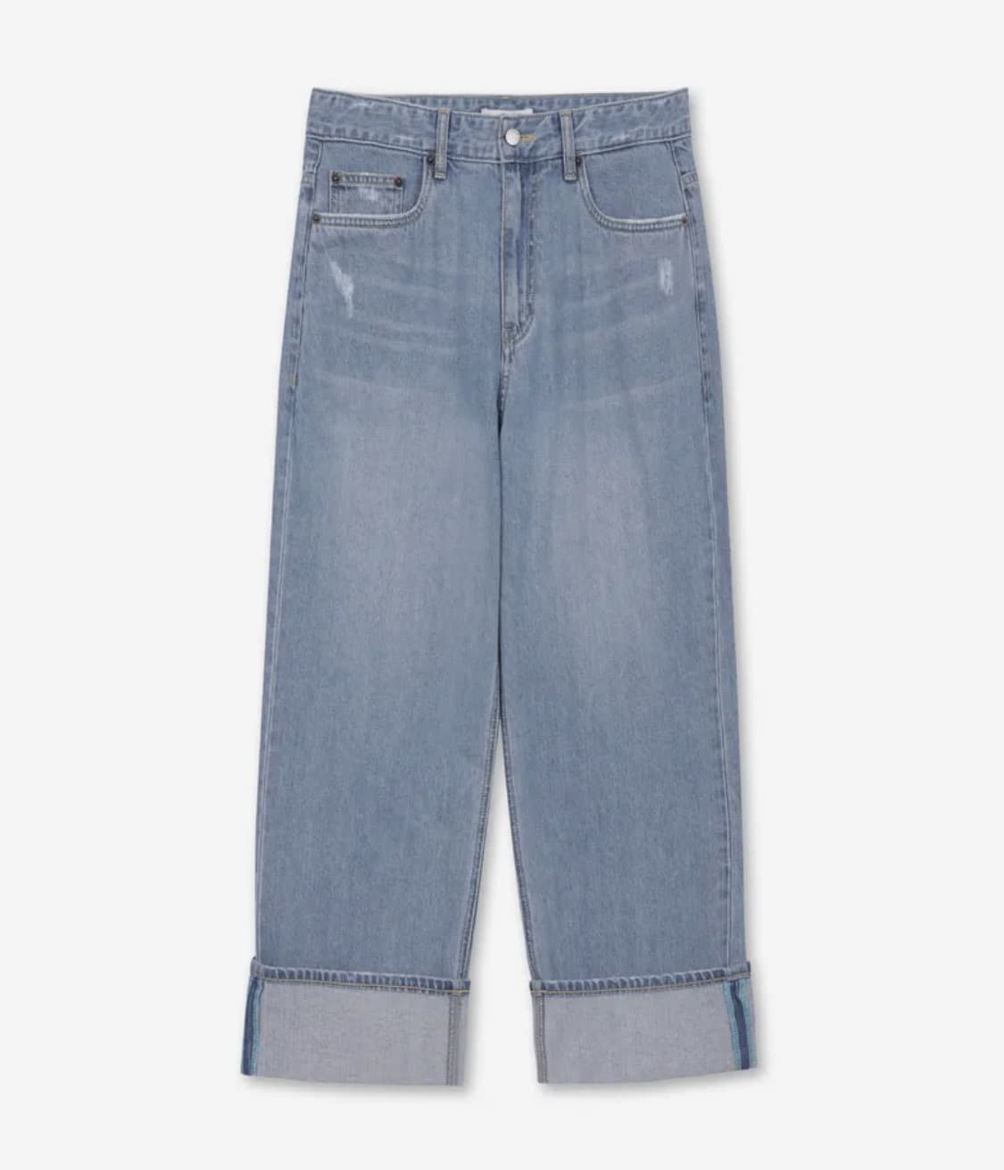 아모프레 크롭 턴업 와이드 데님 30C 상품이미지1