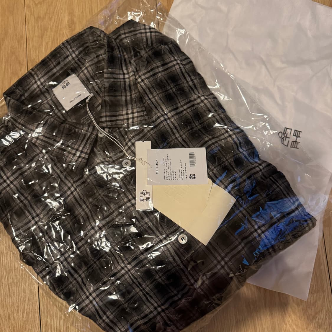(4size)폴리테루 컨트리 체크 셔츠 워시드 블랙 상품이미지5