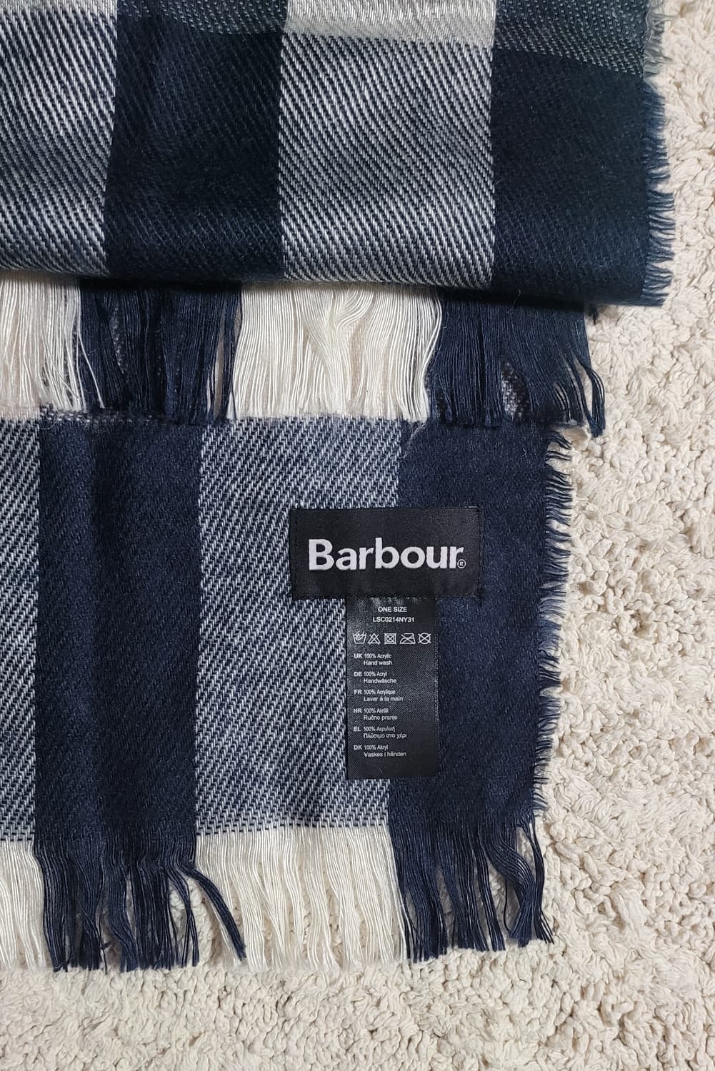 영국 바버 블랙 그레이 타탄 숄 & 머플러(목도리) 상품이미지5