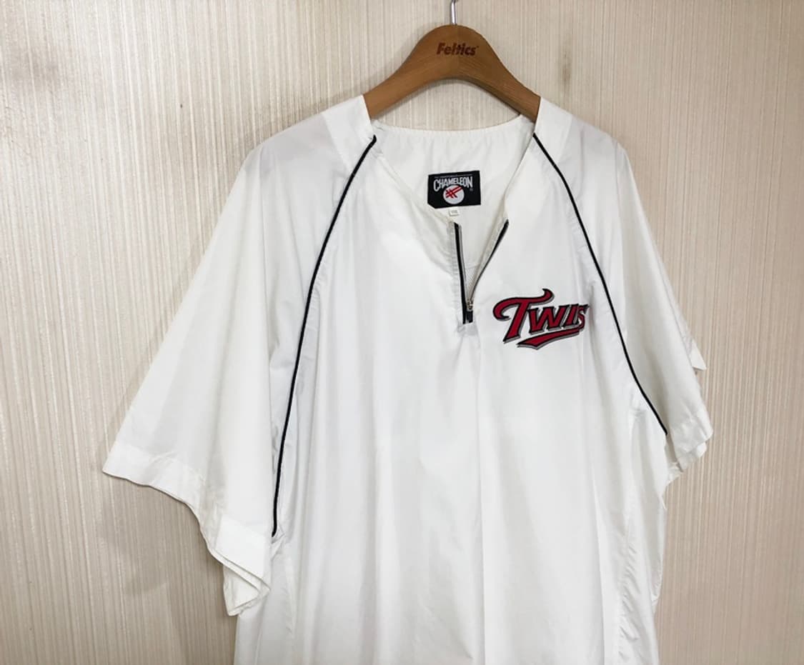 KBO 카멜레온 LG트윈스 선수지급/실착 하프집업 반팔바람막이 3XL 상품이미지5