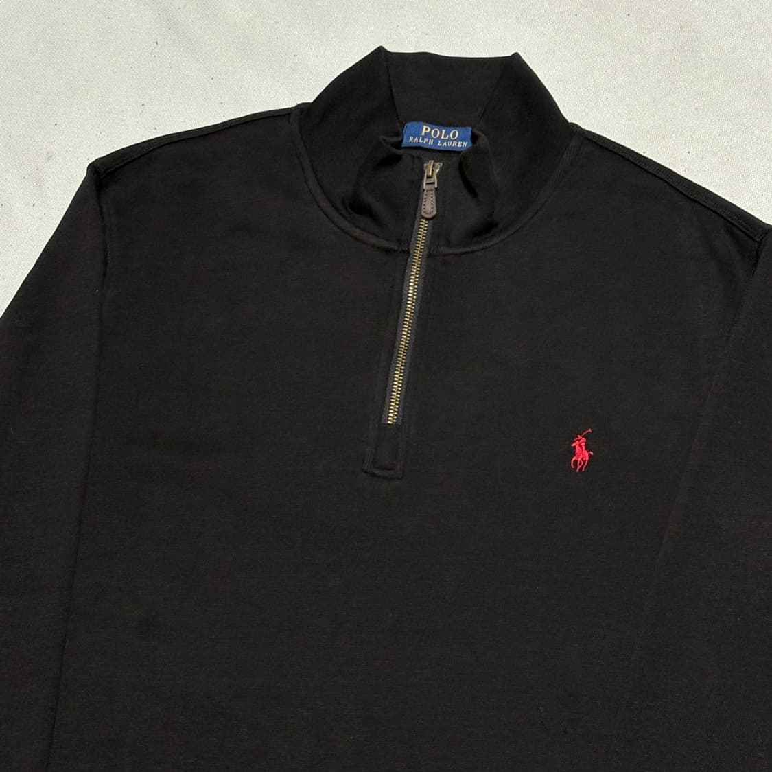 XXL 폴로랄프로렌 블랙 코튼 반집업 니트 상품이미지1