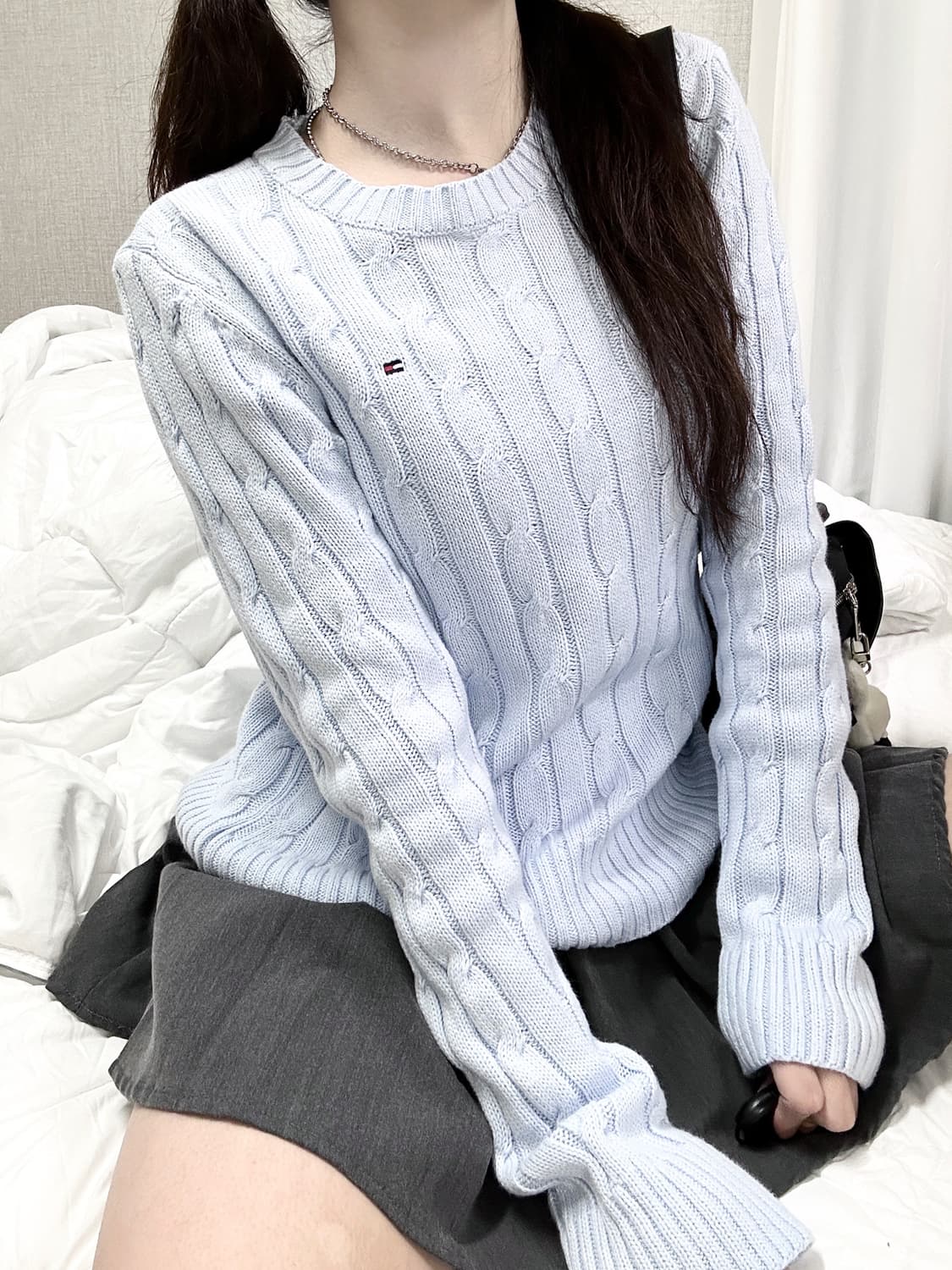 타미힐피거 스몰로고 소라 케이블니트 상품이미지4