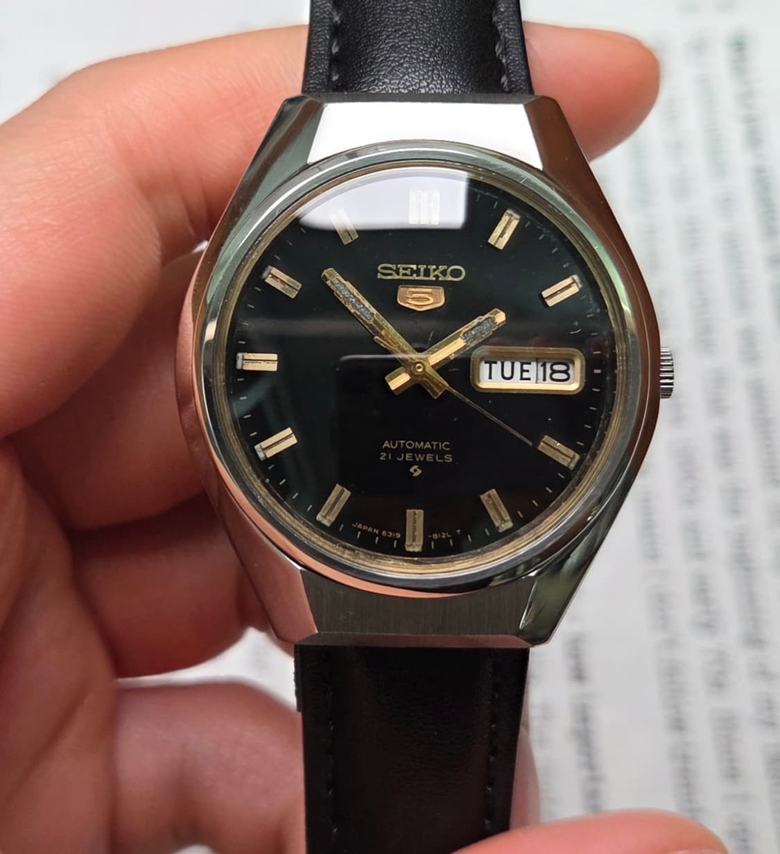 빈티지 세이코 데이데이트 오리지널 블랙다이얼 6319 오토매틱  상품이미지3