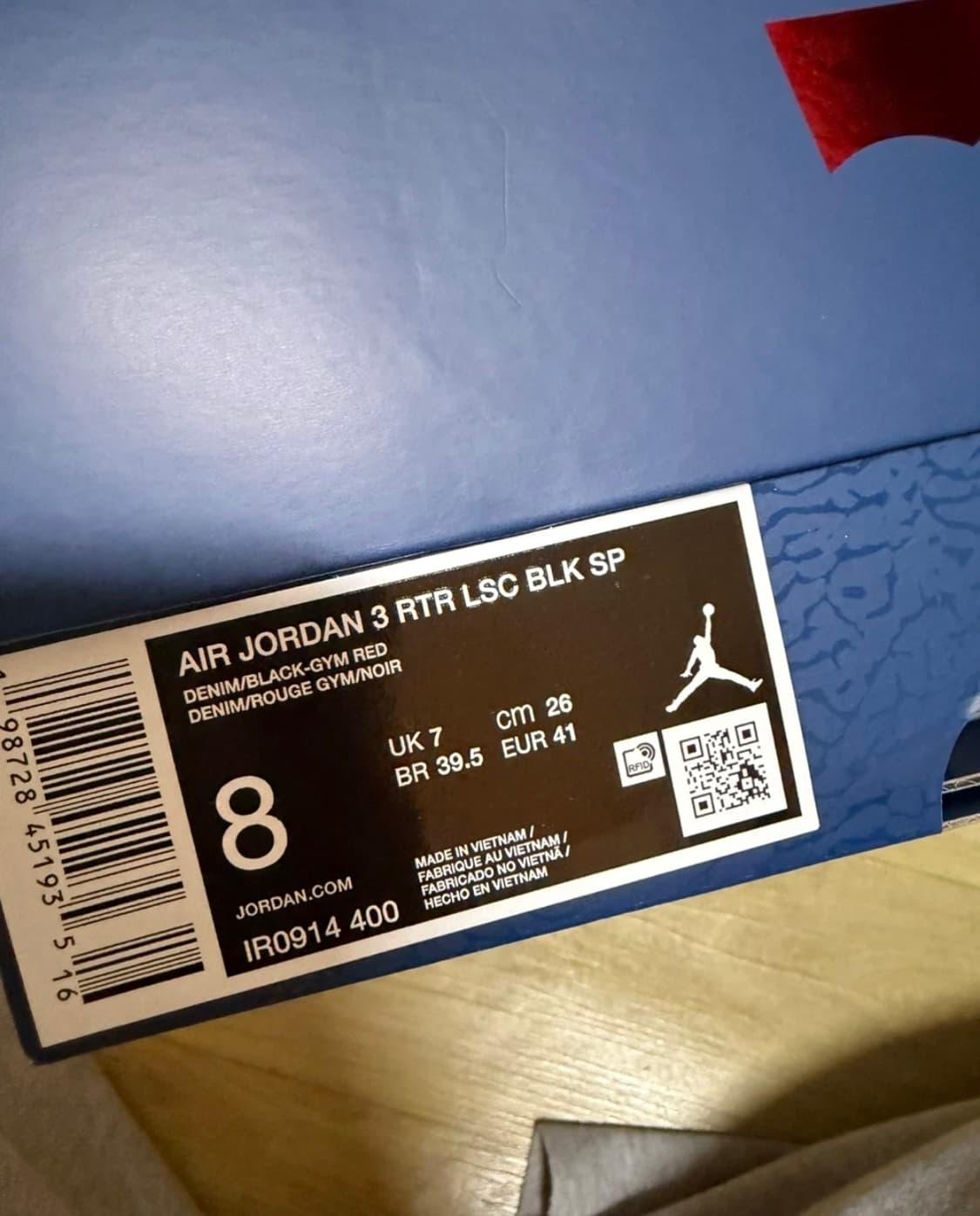 나이키 에어조던3 리바이스 블랙 260 상품이미지3